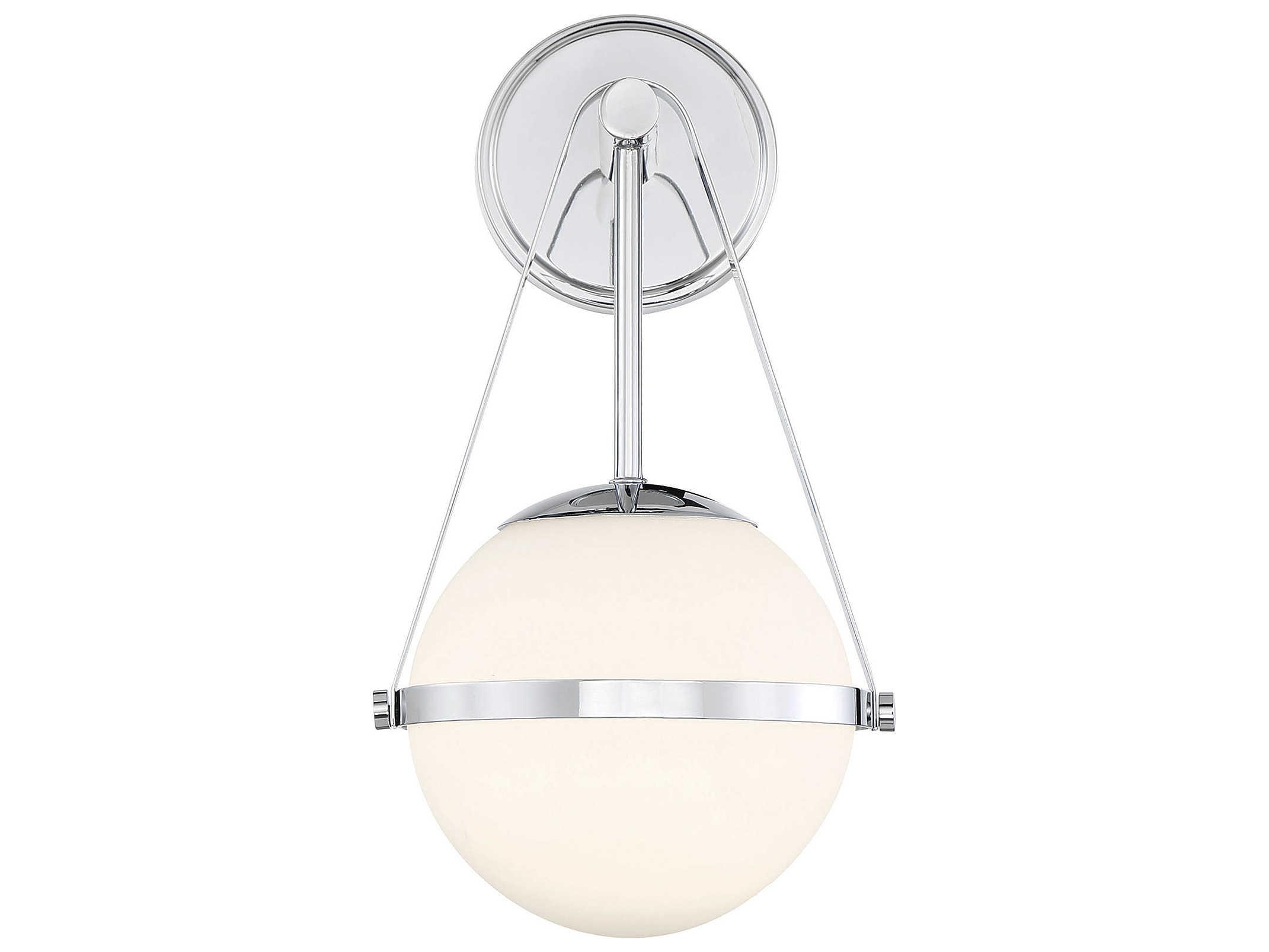 Savoy House Polson 1-Light Polished Chrome Glass Wall Sconce