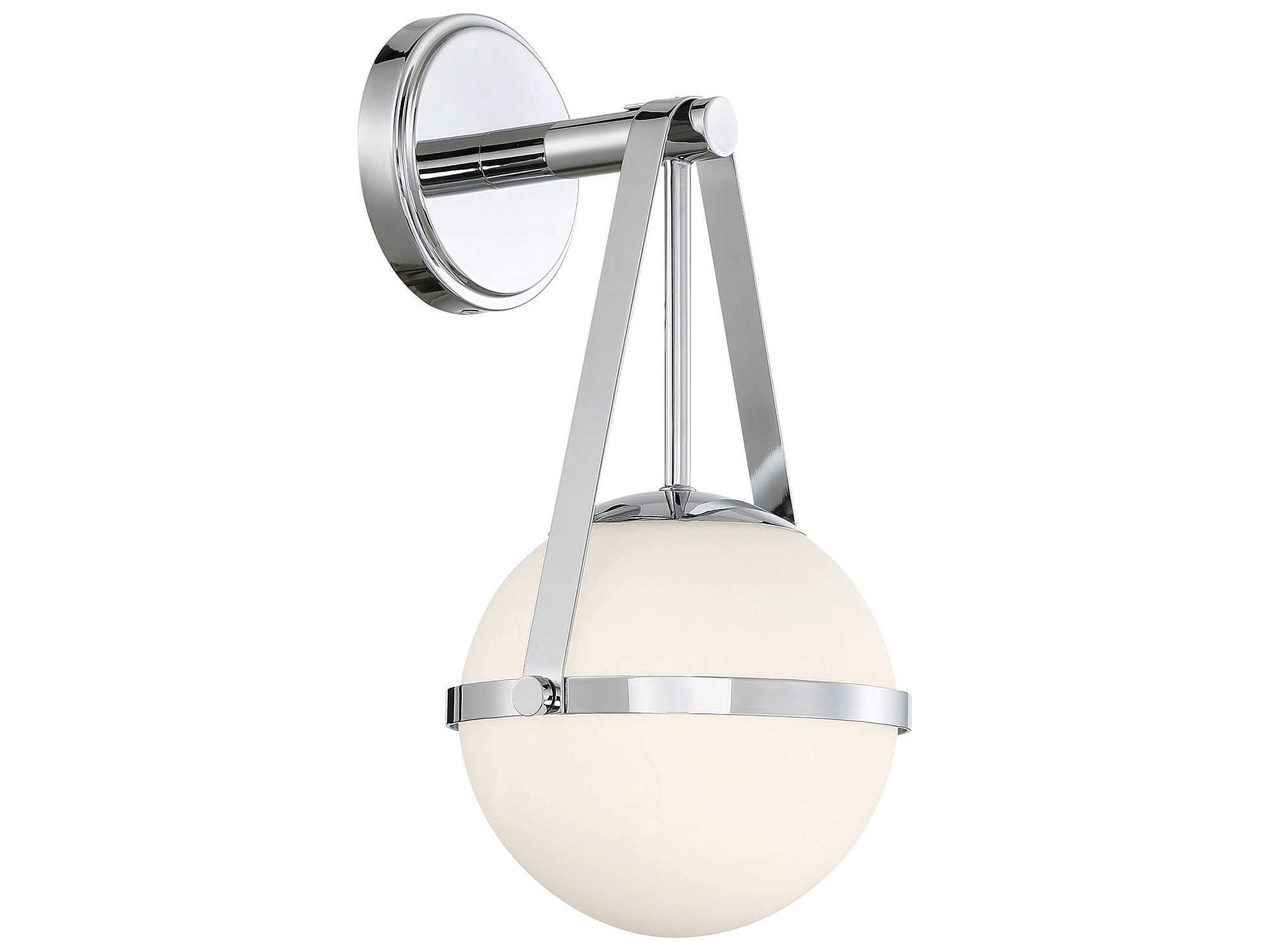 Savoy House Polson 1-Light Polished Chrome Glass Wall Sconce