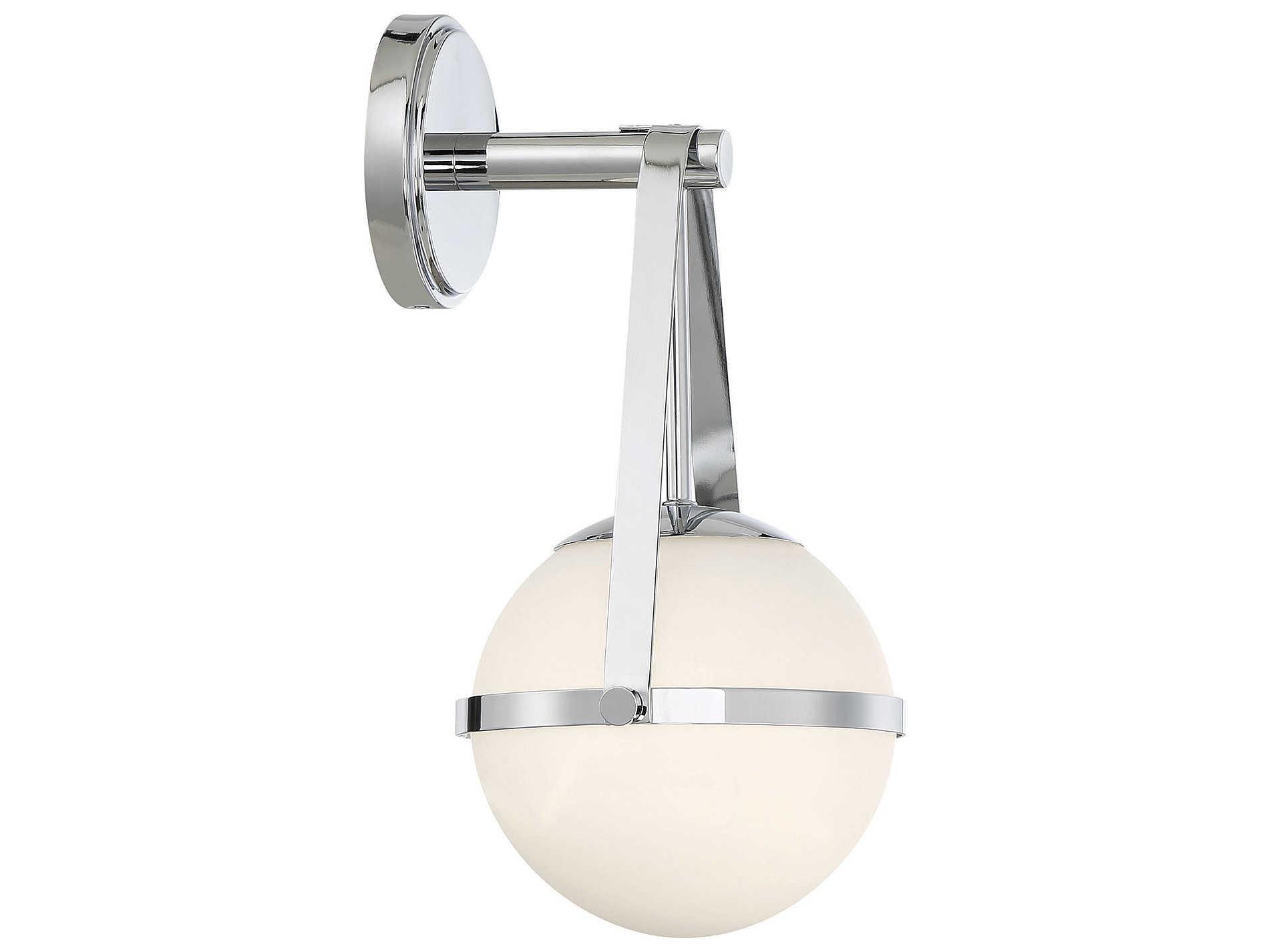 Savoy House Polson 1-Light Polished Chrome Glass Wall Sconce