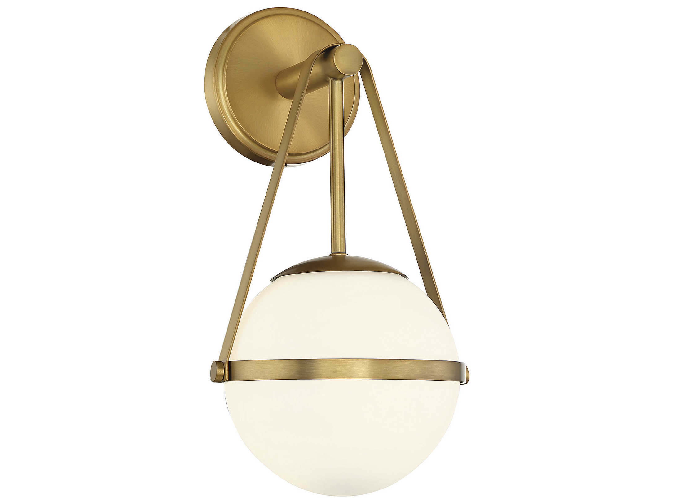 Savoy House Polson 1-Light Warm Brass Glass Wall Sconce