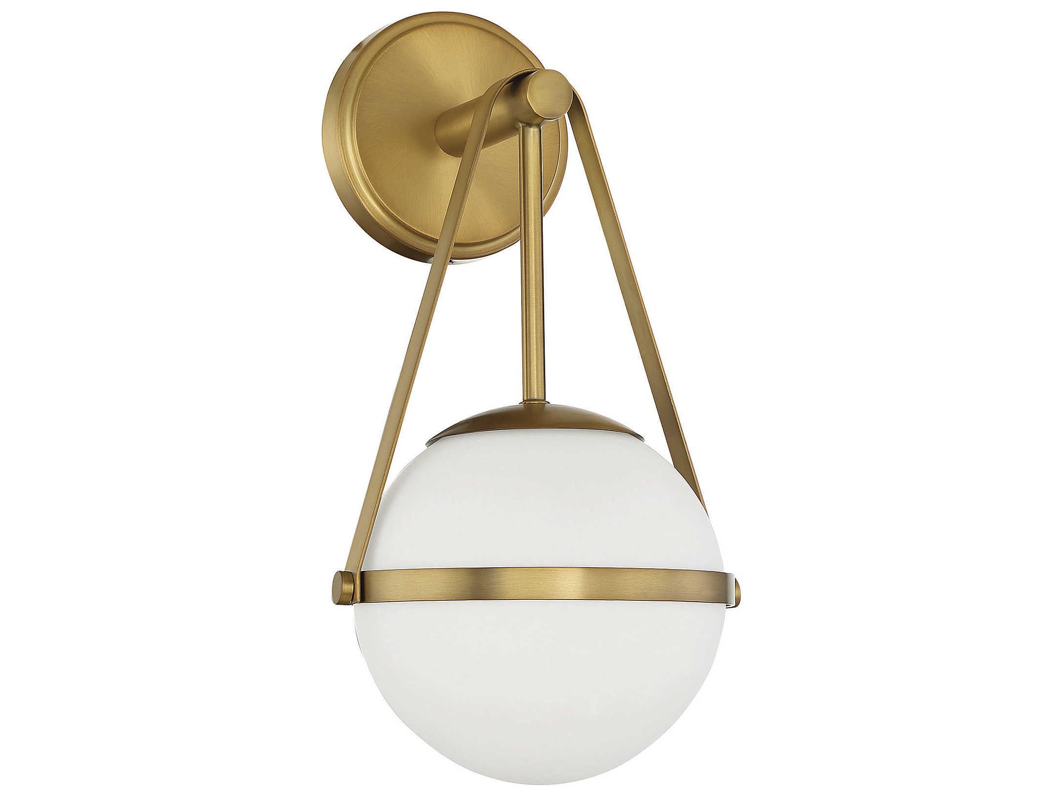 Savoy House Polson 1-Light Warm Brass Glass Wall Sconce