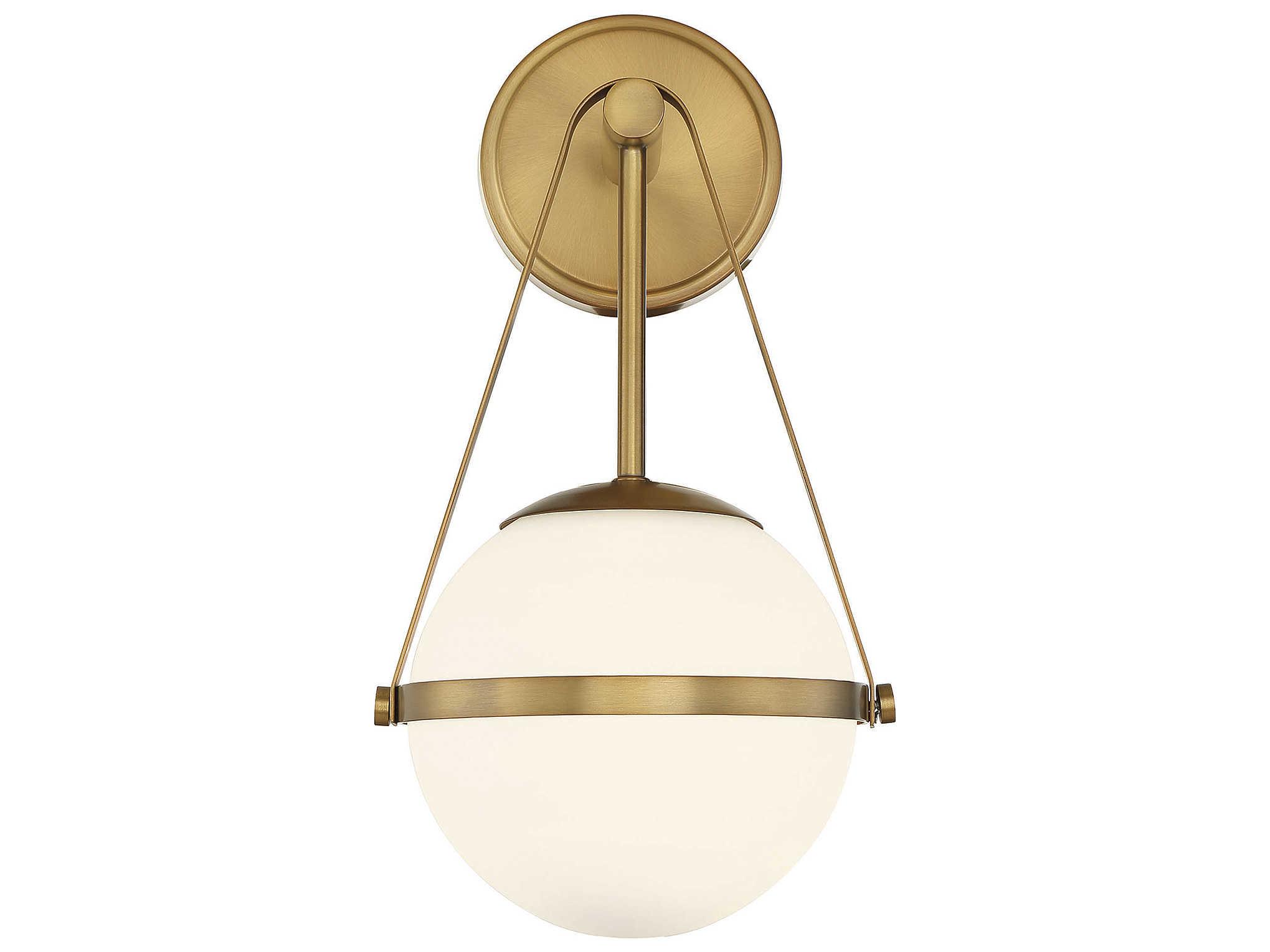 Savoy House Polson 1-Light Warm Brass Glass Wall Sconce
