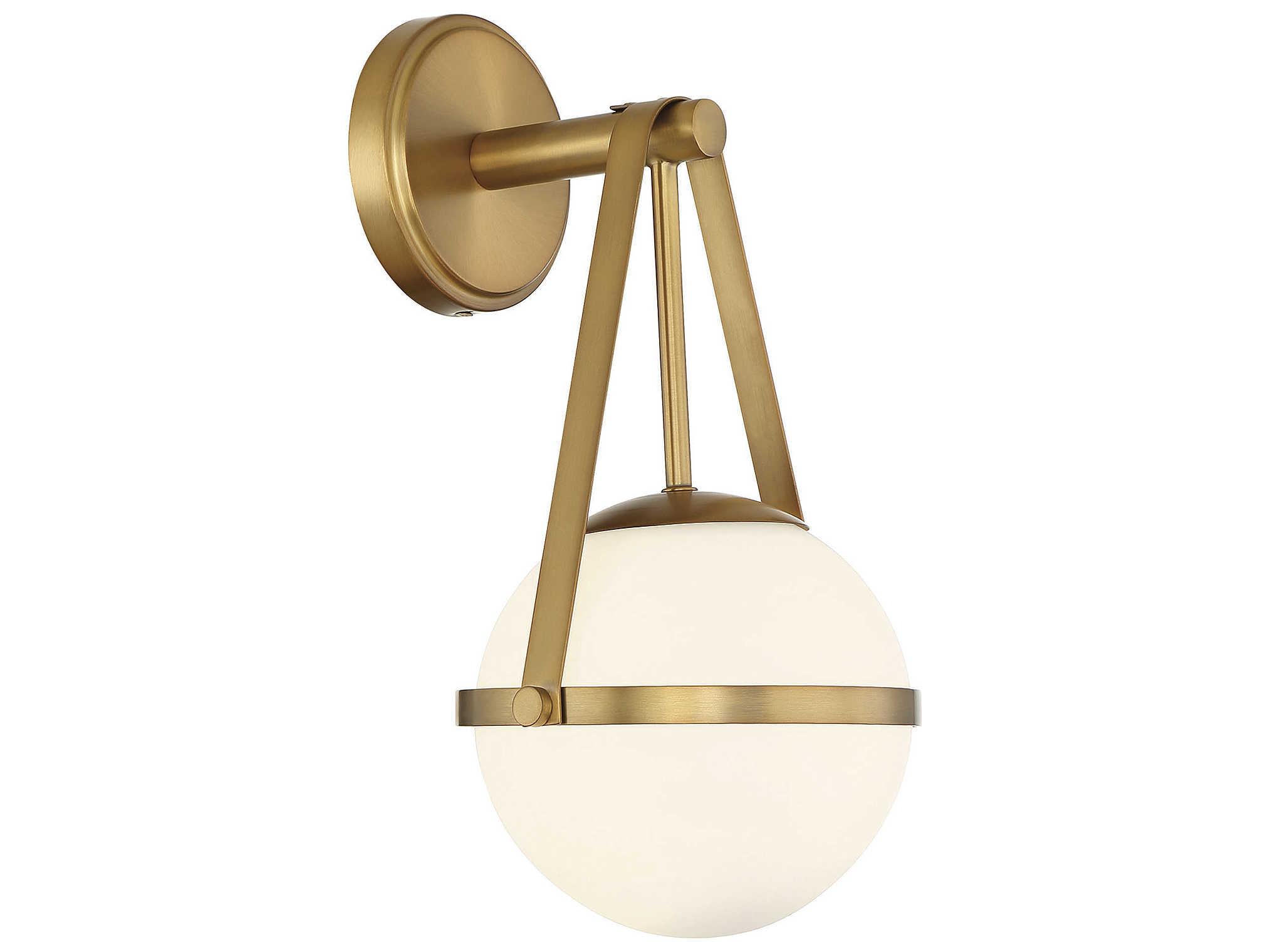Savoy House Polson 1-Light Warm Brass Glass Wall Sconce