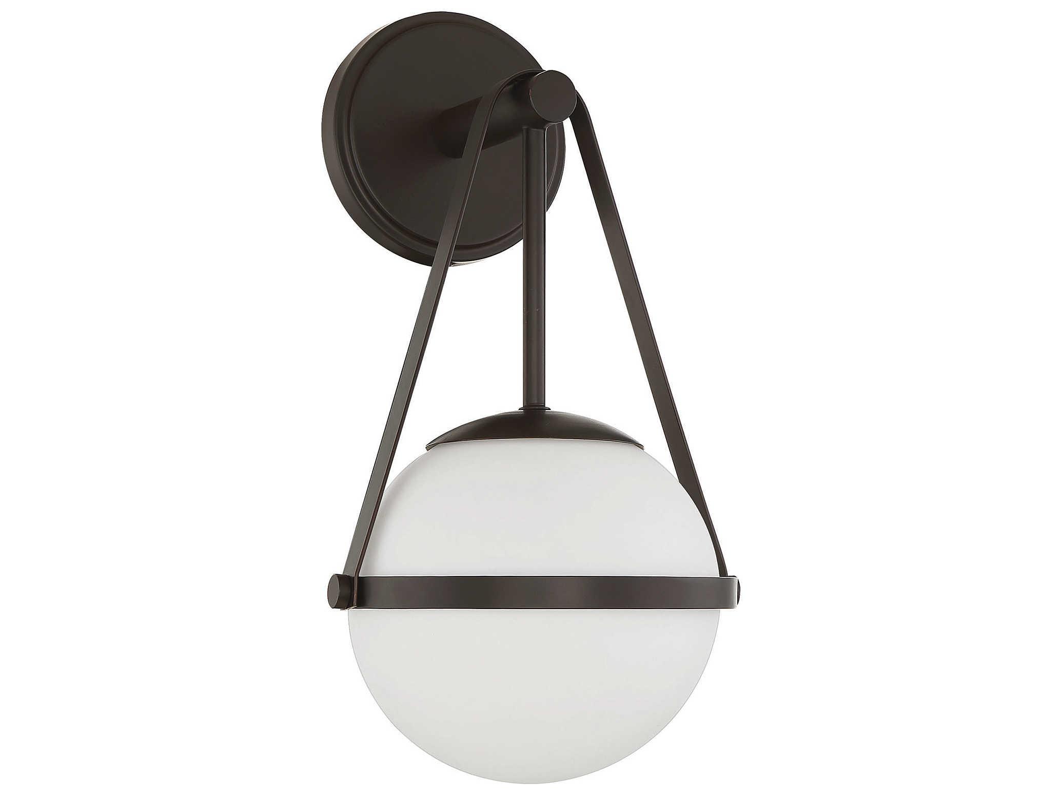 Savoy House Polson 1-Light Matte Black Glass Wall Sconce