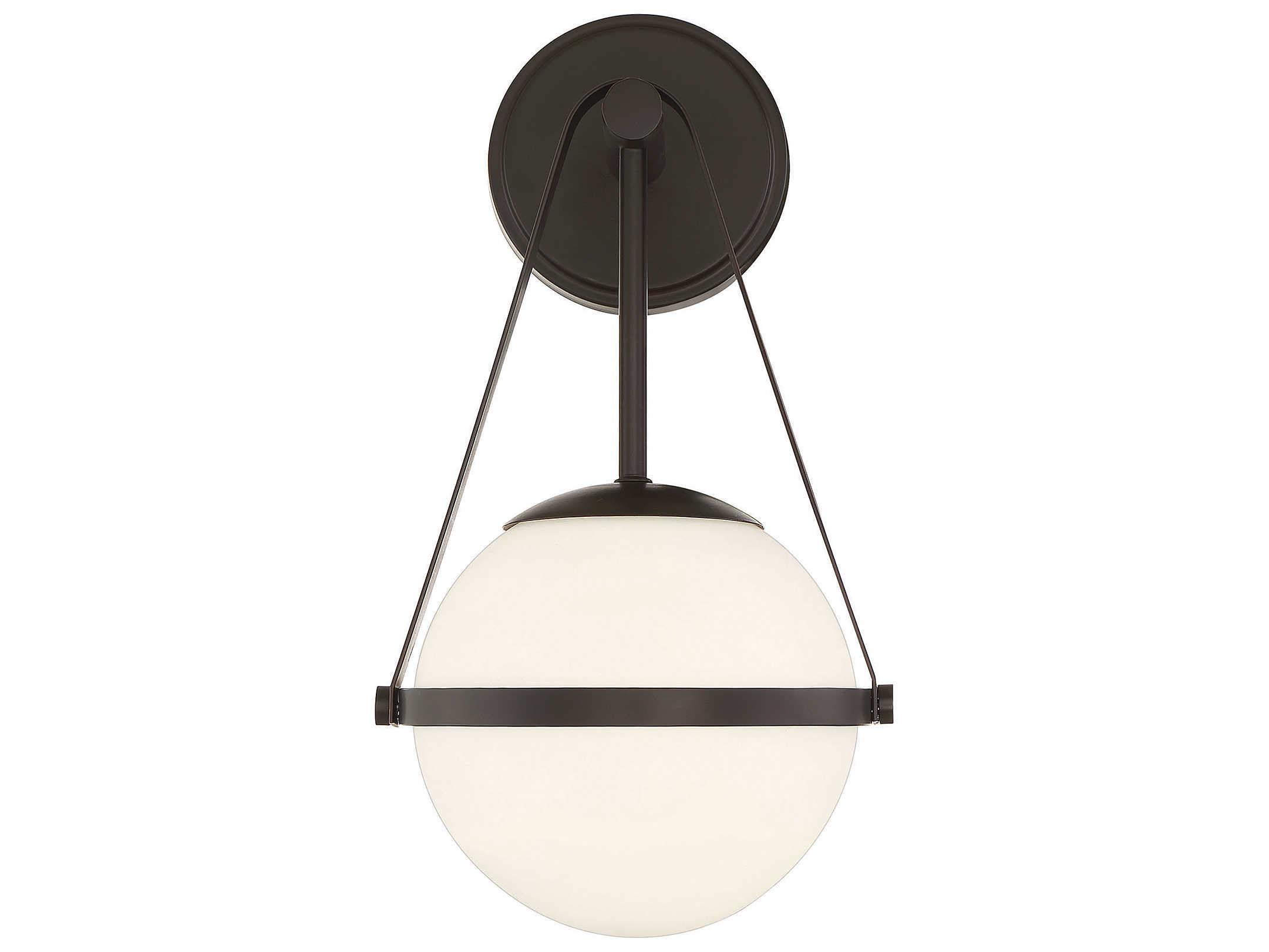 Savoy House Polson 1-Light Matte Black Glass Wall Sconce