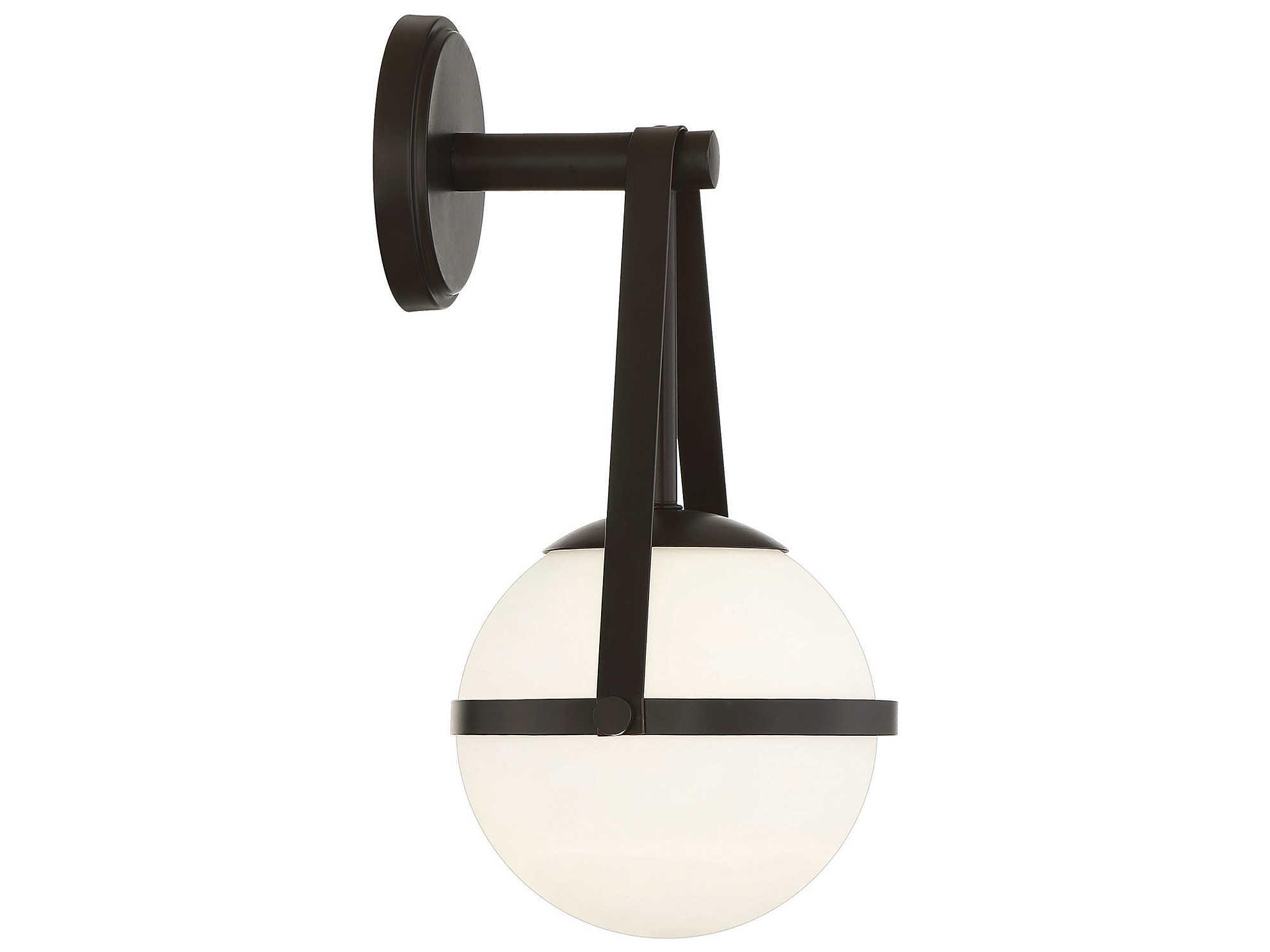Savoy House Polson 1-Light Matte Black Glass Wall Sconce
