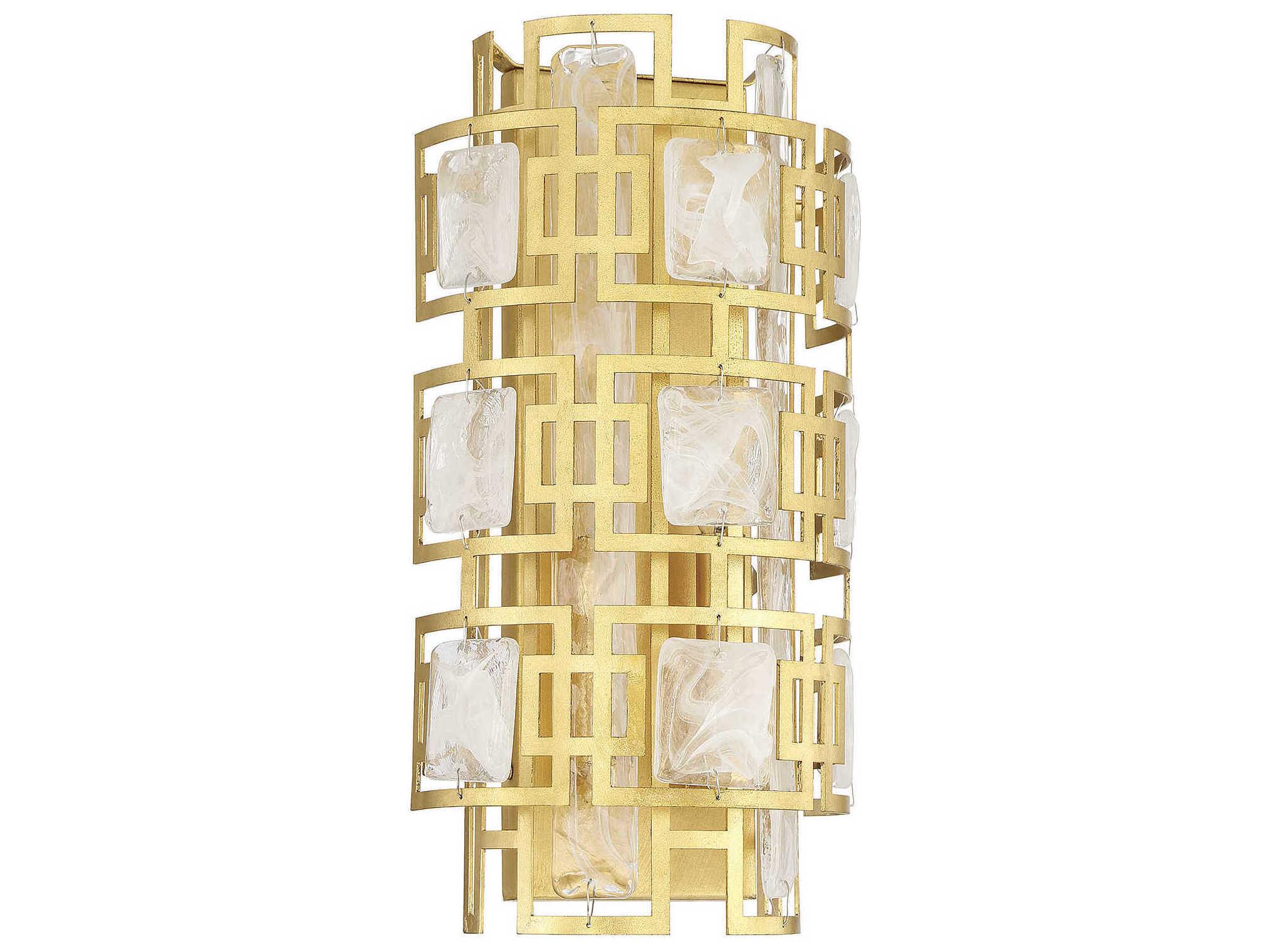 Savoy House Portia 2-Light True Gold Glass Wall Sconce