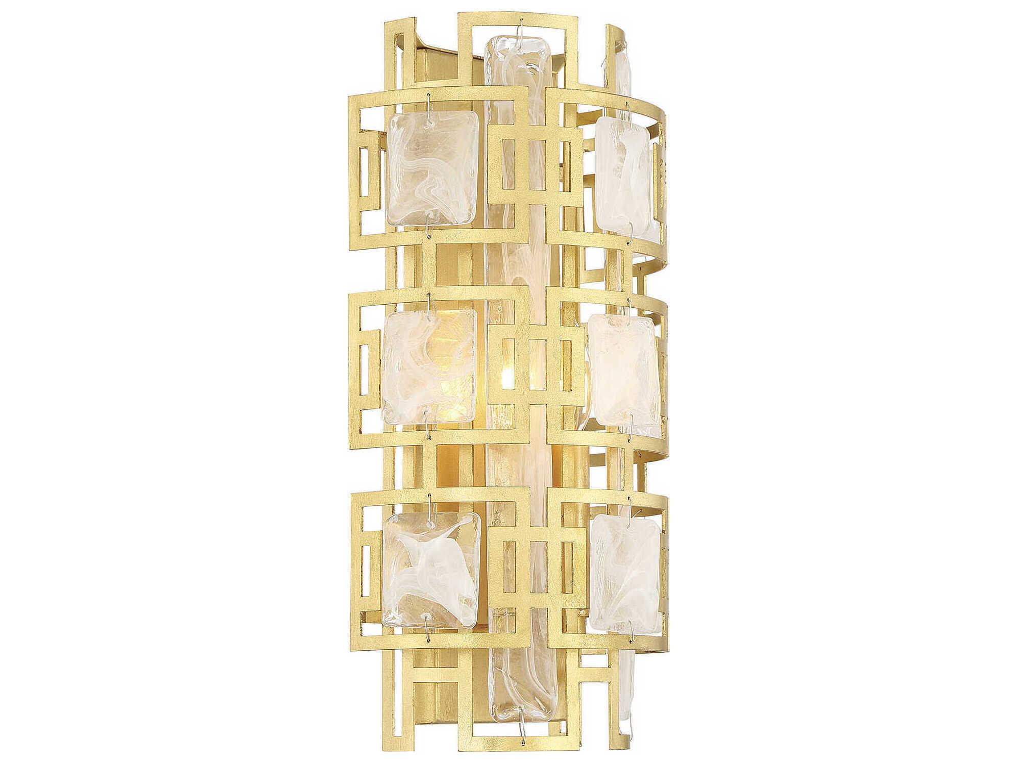 Savoy House Portia 2-Light True Gold Glass Wall Sconce