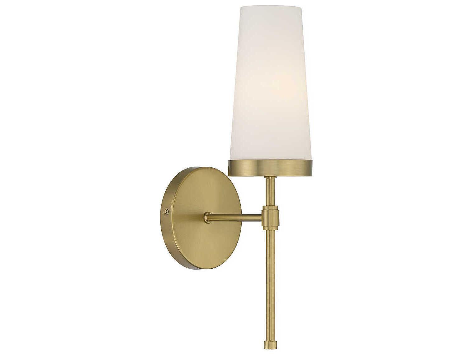 Savoy House Haynes 1-Light Warm Brass Glass Wall Sconce