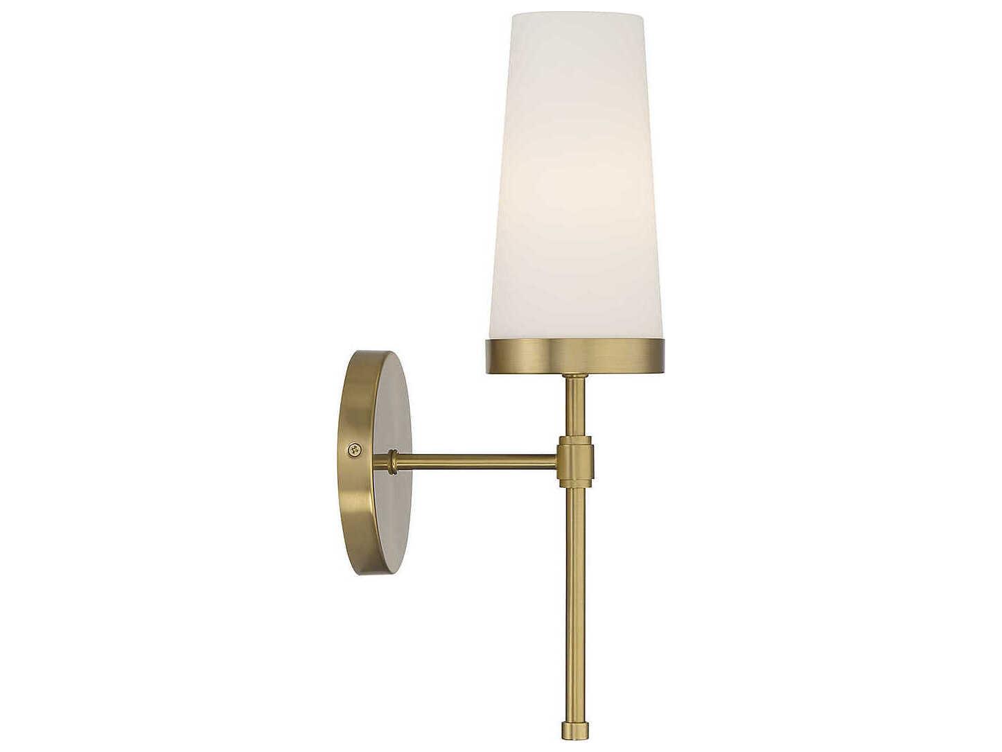 Savoy House Haynes 1-Light Warm Brass Glass Wall Sconce