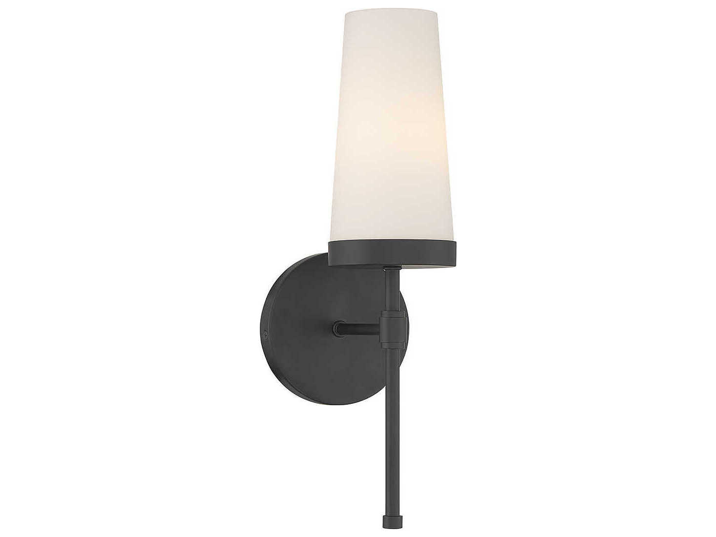 Savoy House Haynes 1-Light Matte Black Glass Wall Sconce
