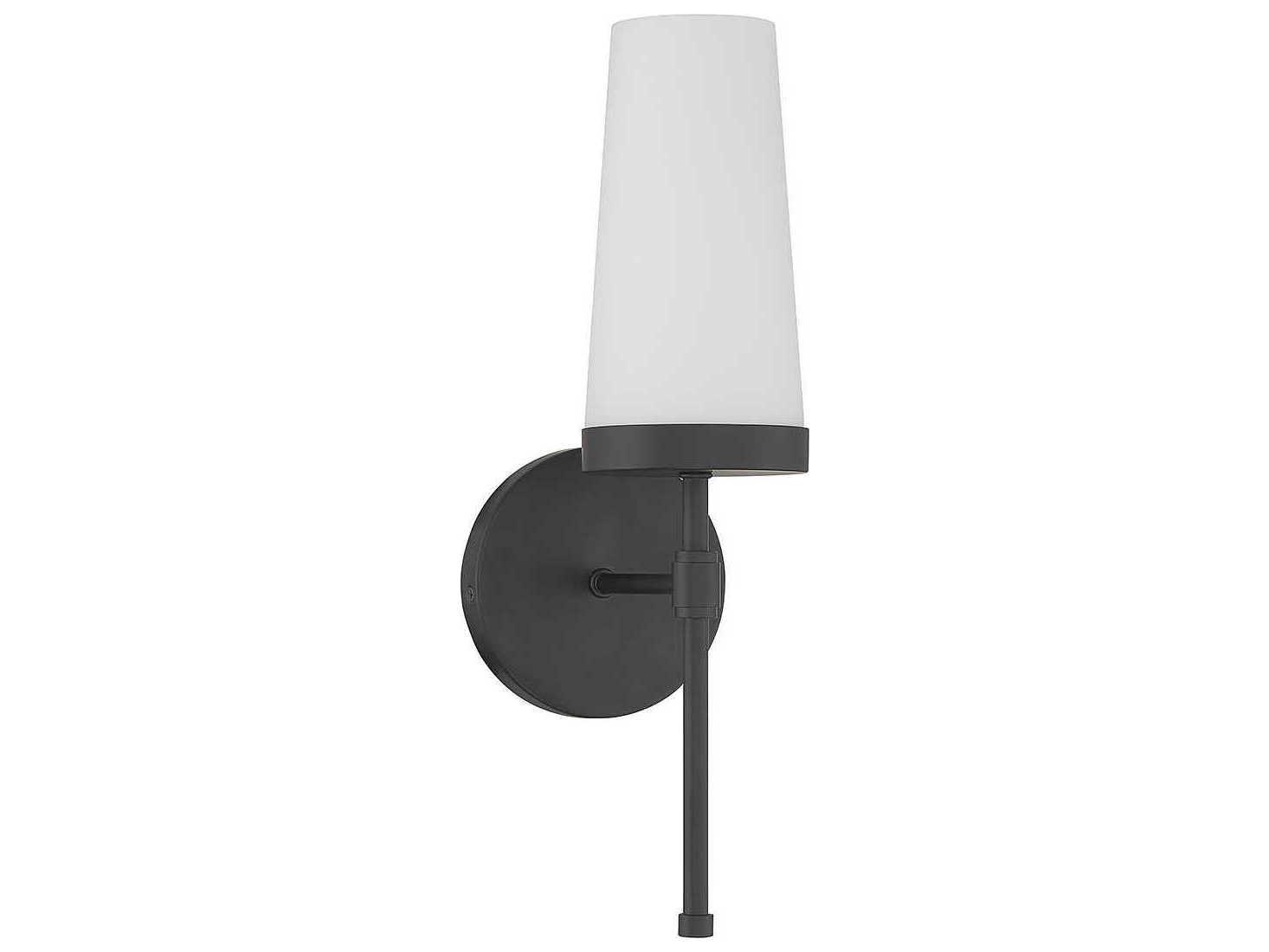 Savoy House Haynes 1-Light Matte Black Glass Wall Sconce