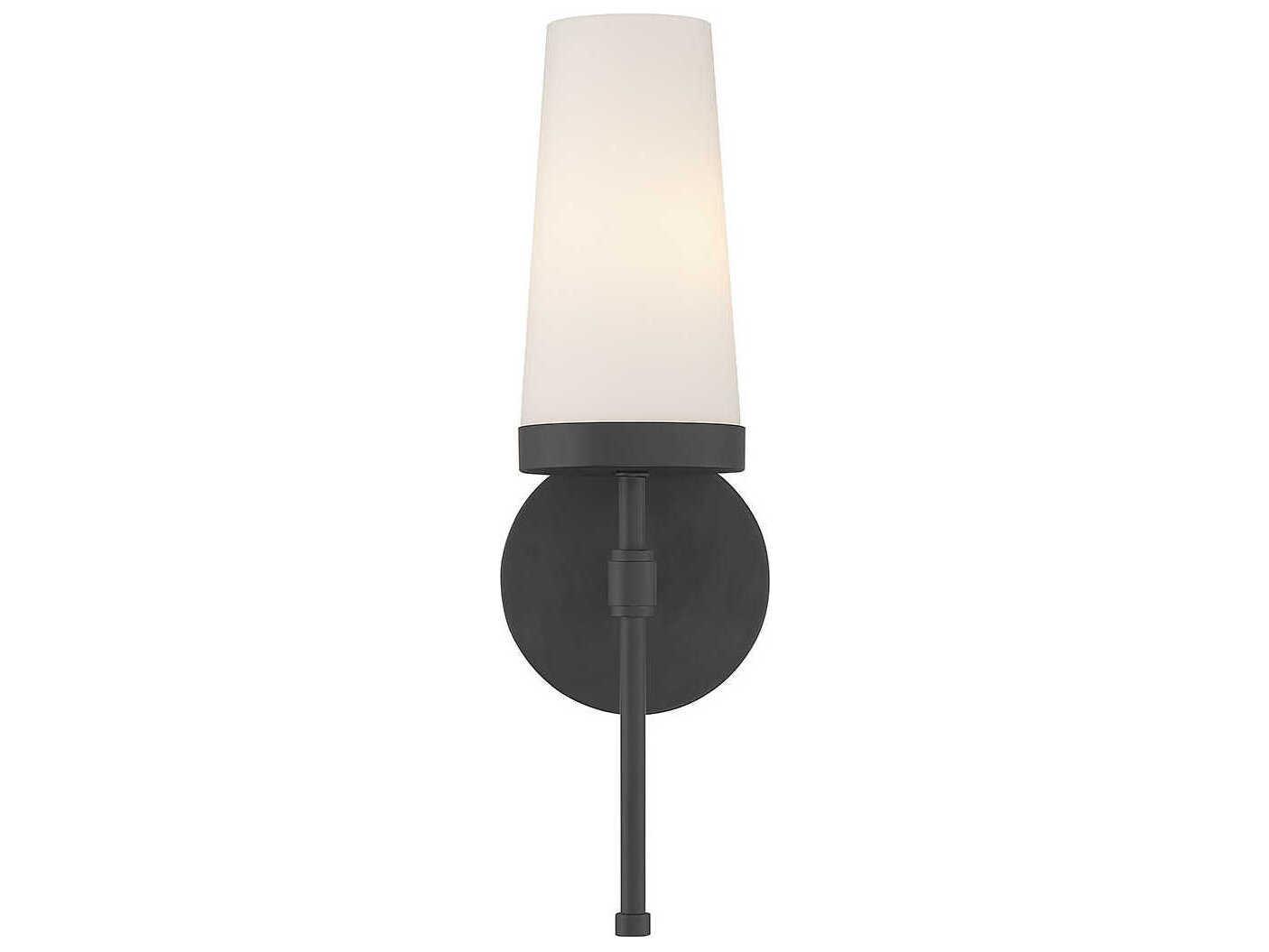 Savoy House Haynes 1-Light Matte Black Glass Wall Sconce