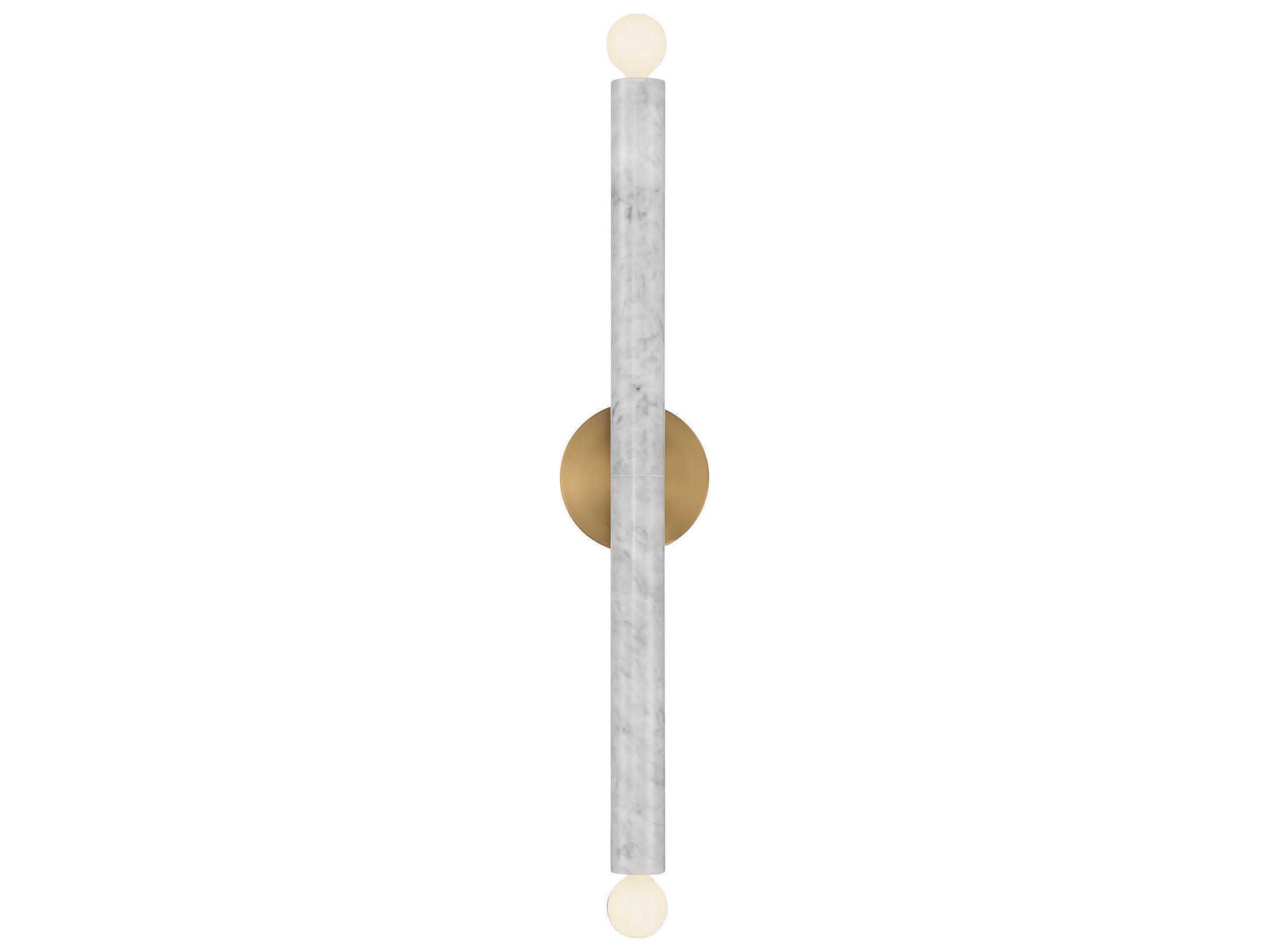 Savoy House Callaway 2-Light White Marble Warm Brass Wall Sconce