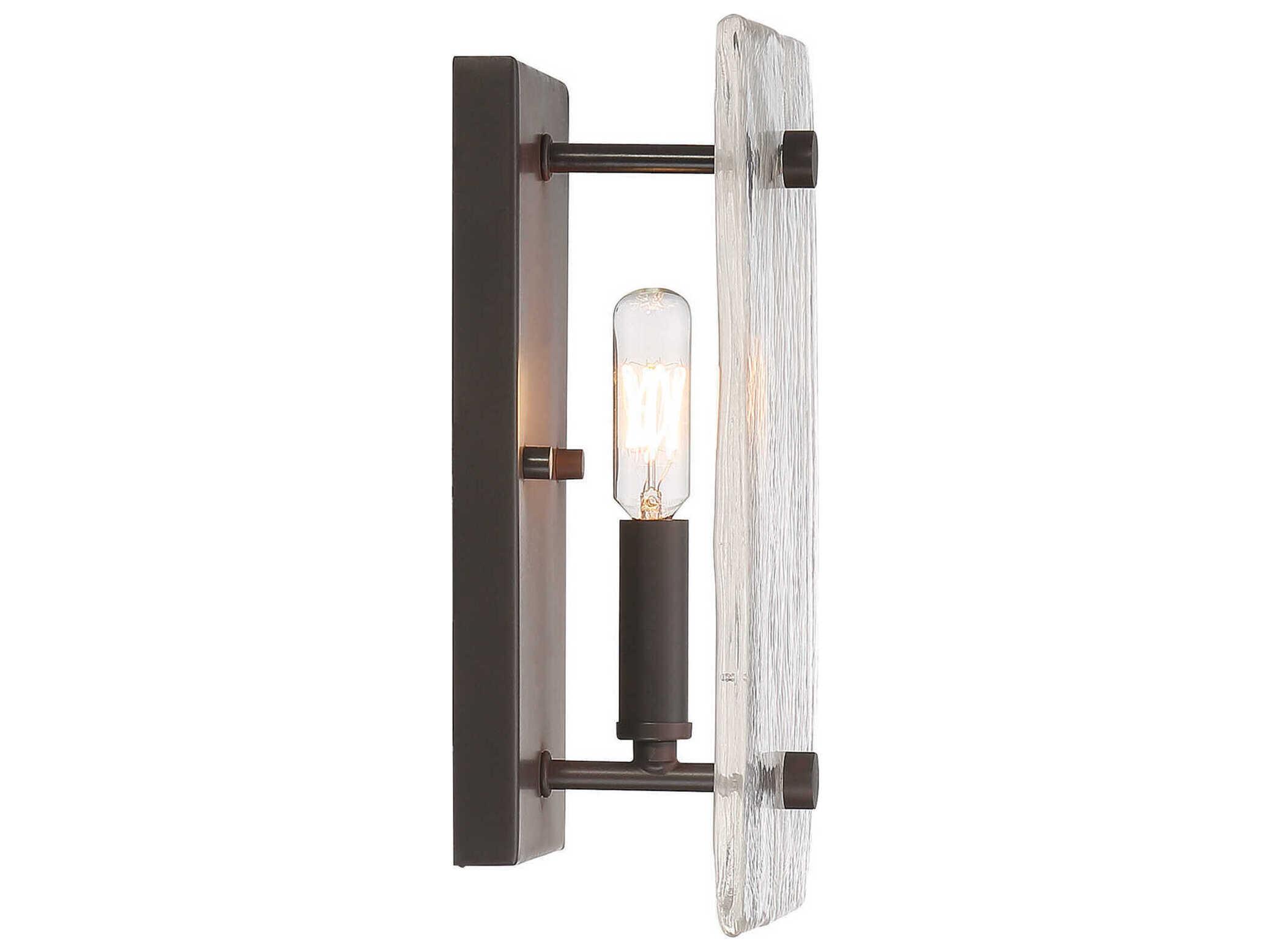Savoy House Glenwood 1-Light English Bronze Glass Wall Sconce