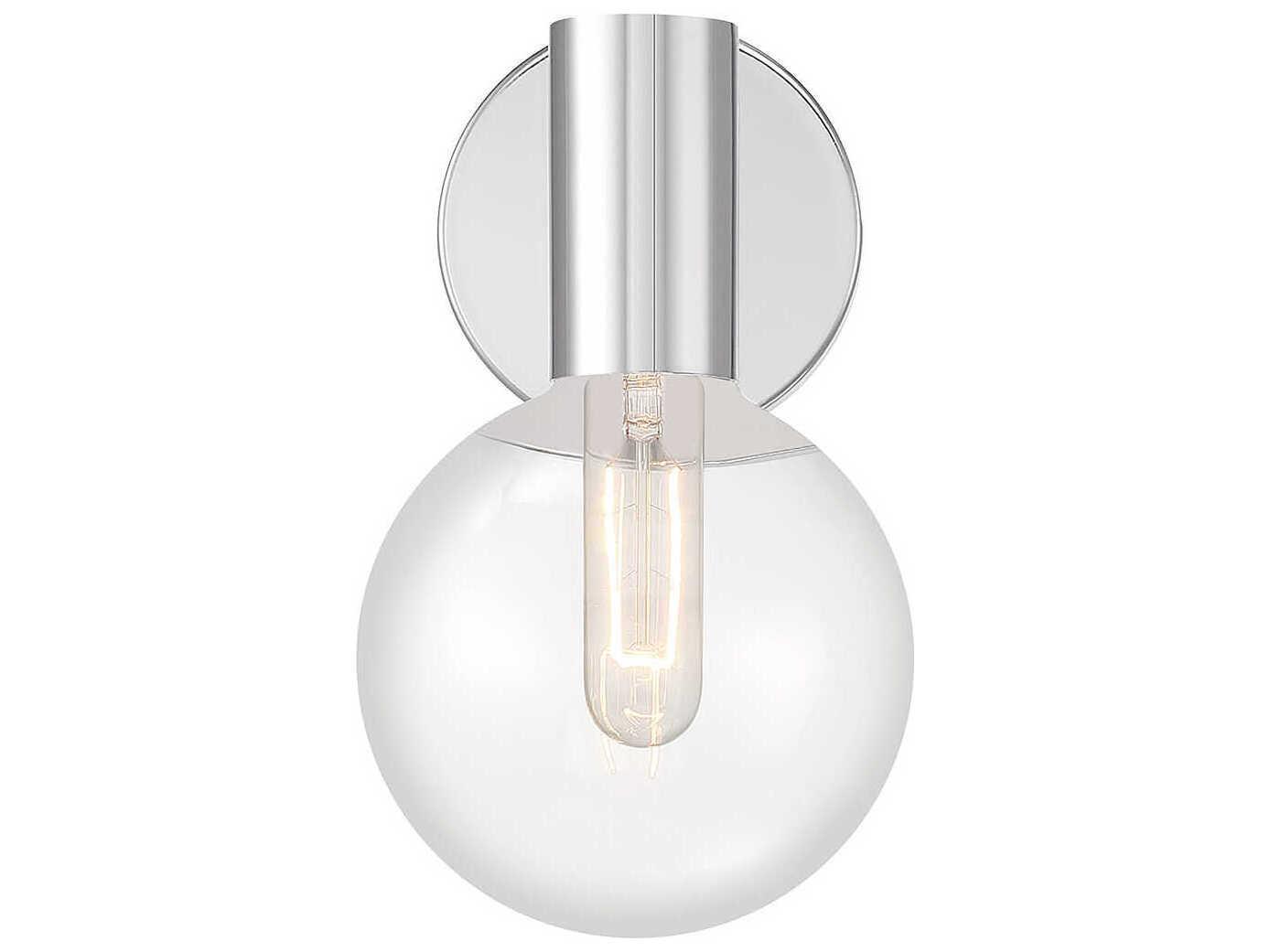 Savoy House Wright 1-Light Chrome Glass Wall Sconce