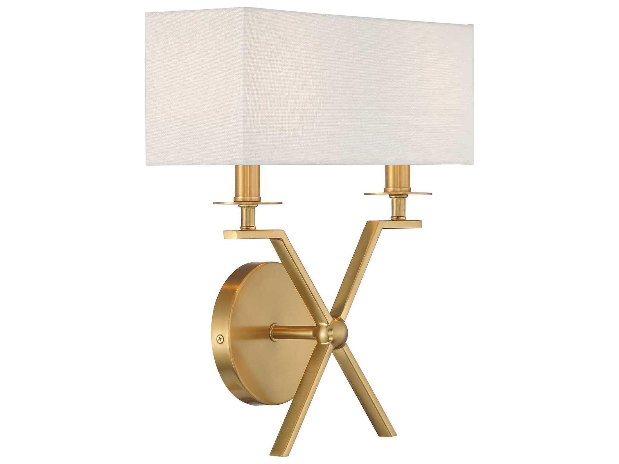 Savoy House Arondale 2-Light Warm Brass Wall Sconce