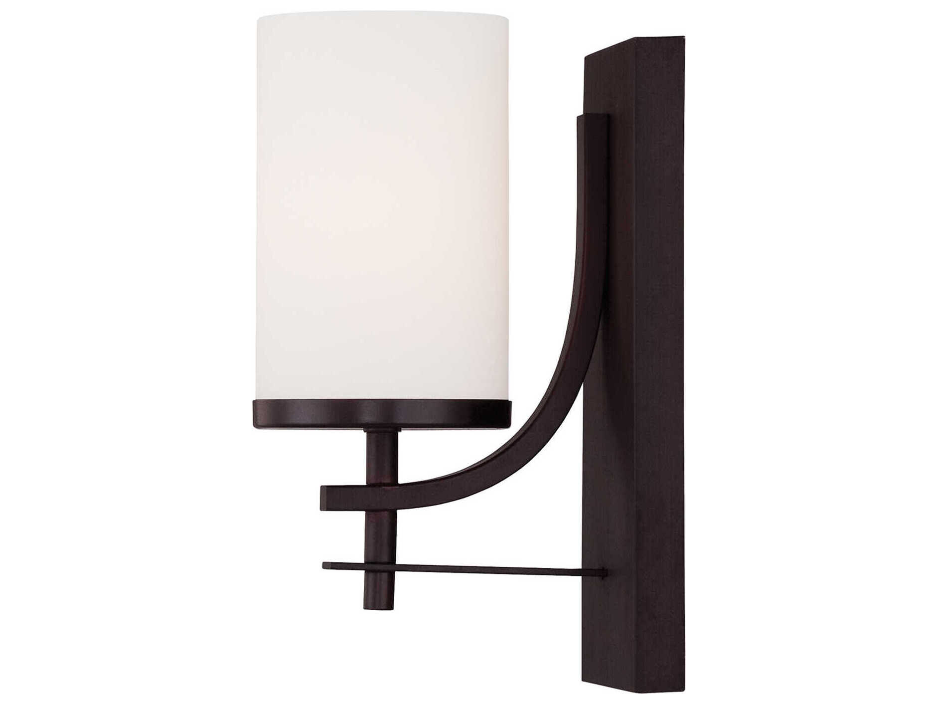 Savoy House Colton 1-Light English Bronze White Glass Wall Sconce