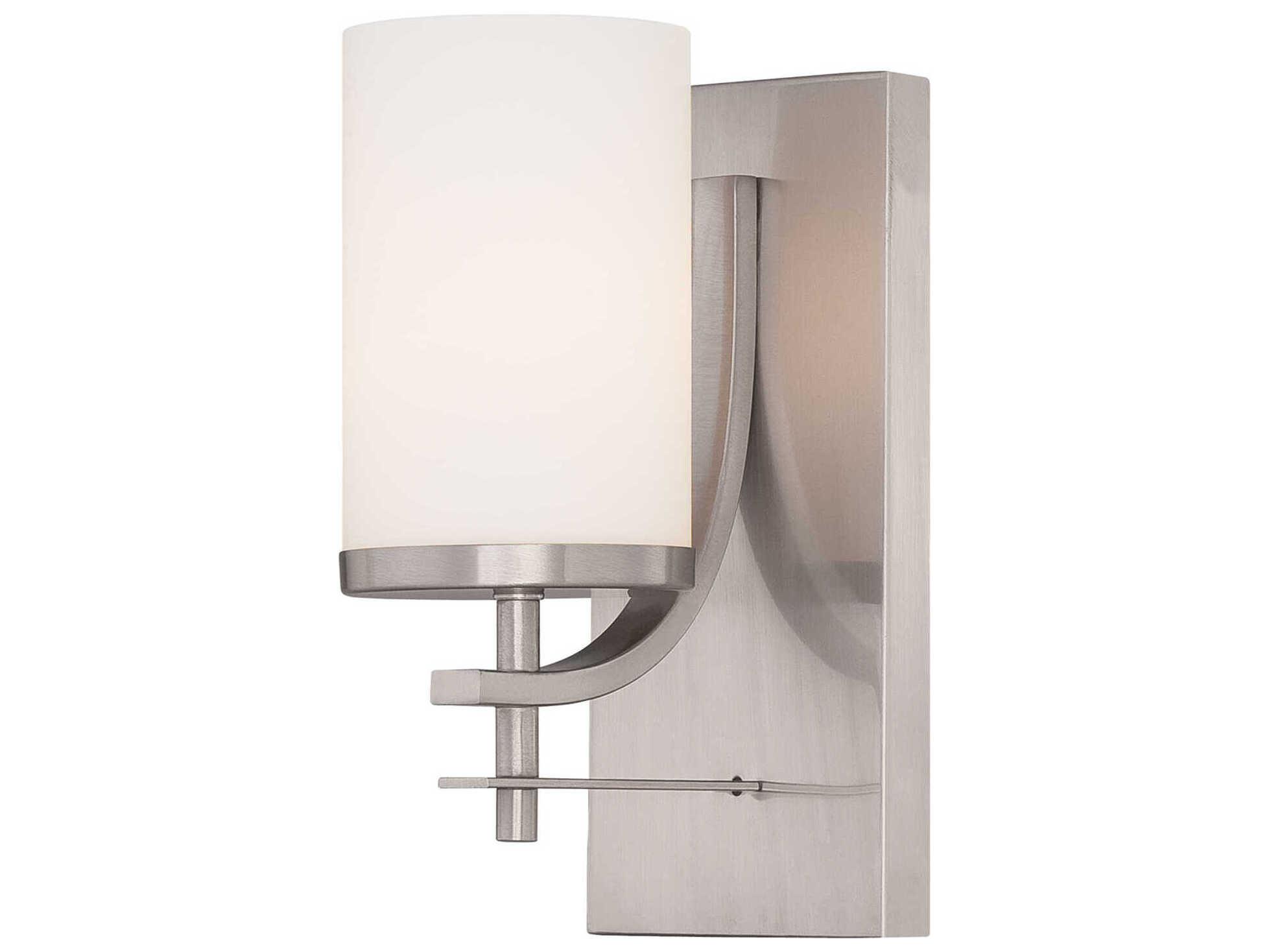 Savoy House Colton 1-Light Satin Nickel Glass Wall Sconce