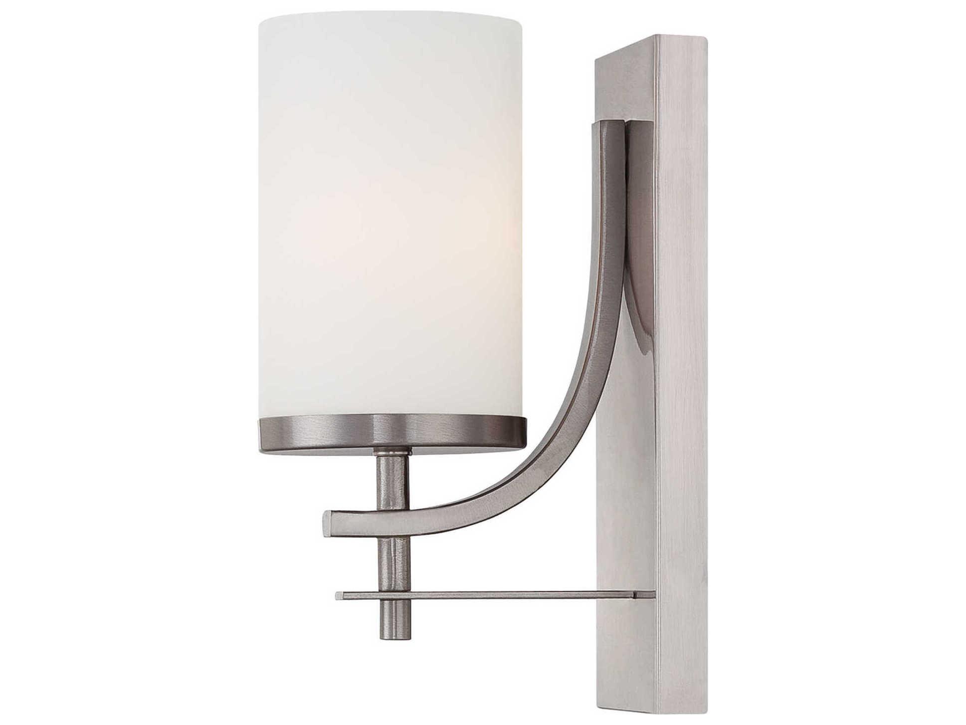 Savoy House Colton 1-Light Satin Nickel Glass Wall Sconce