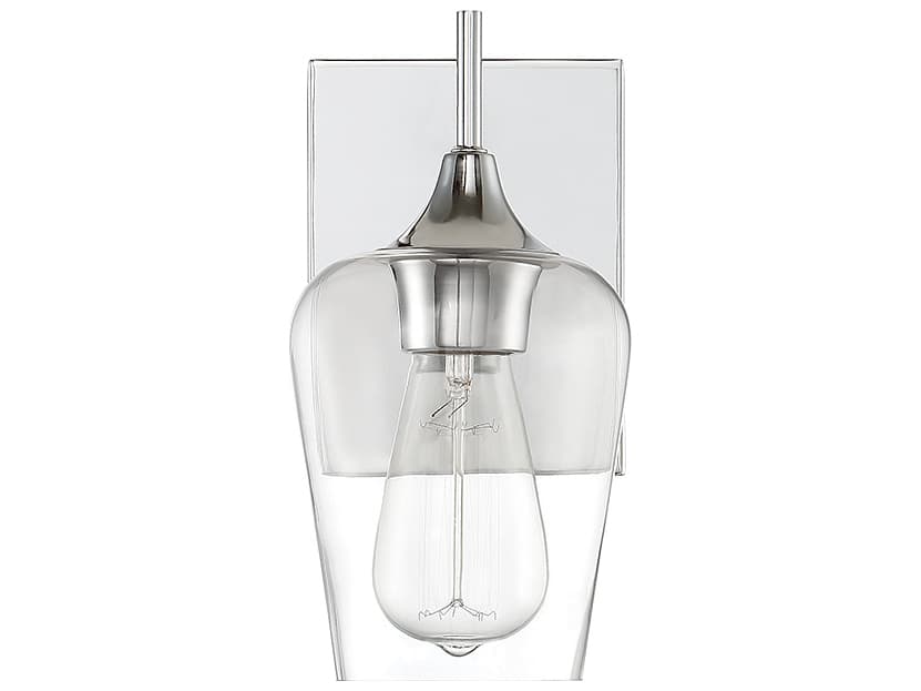 Savoy House Octave 1-Light Polished Chrome Glass Wall Sconce