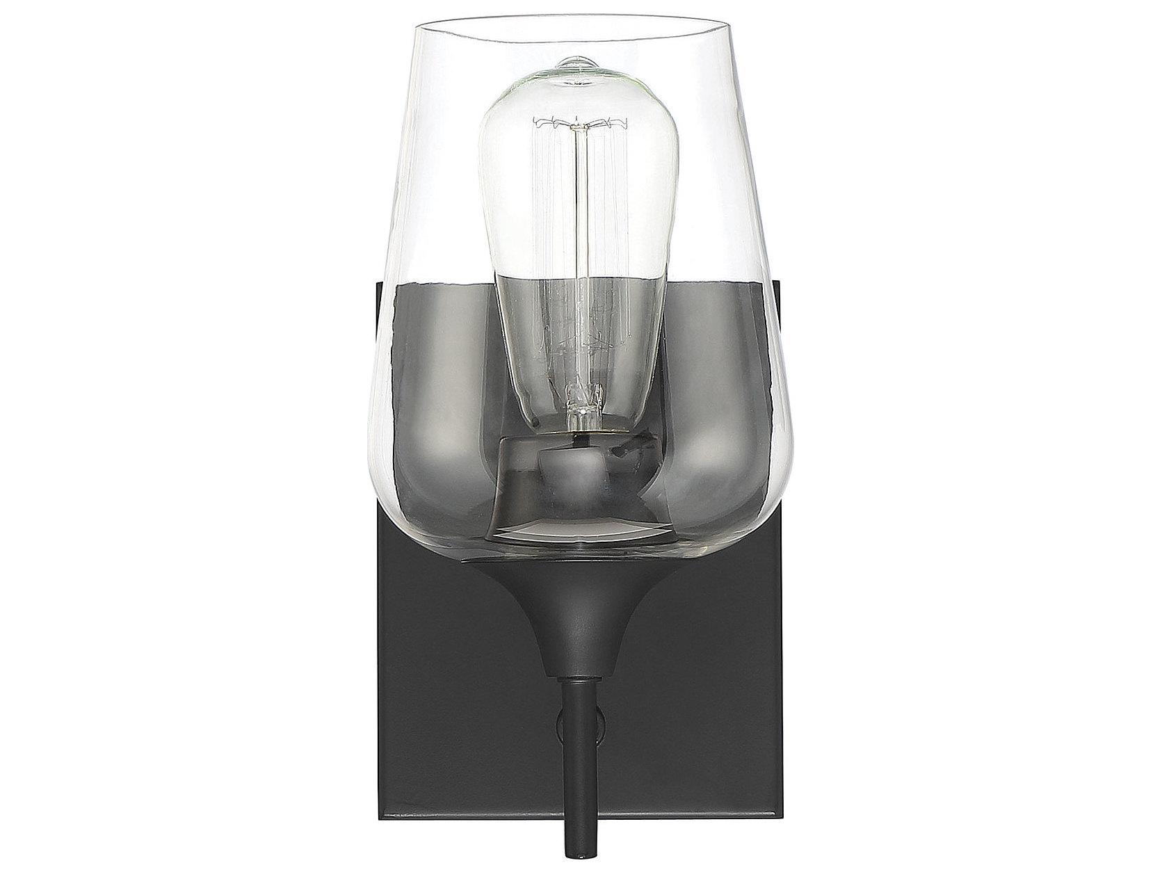 Savoy House Octave 1-Light Black Glass Wall Sconce