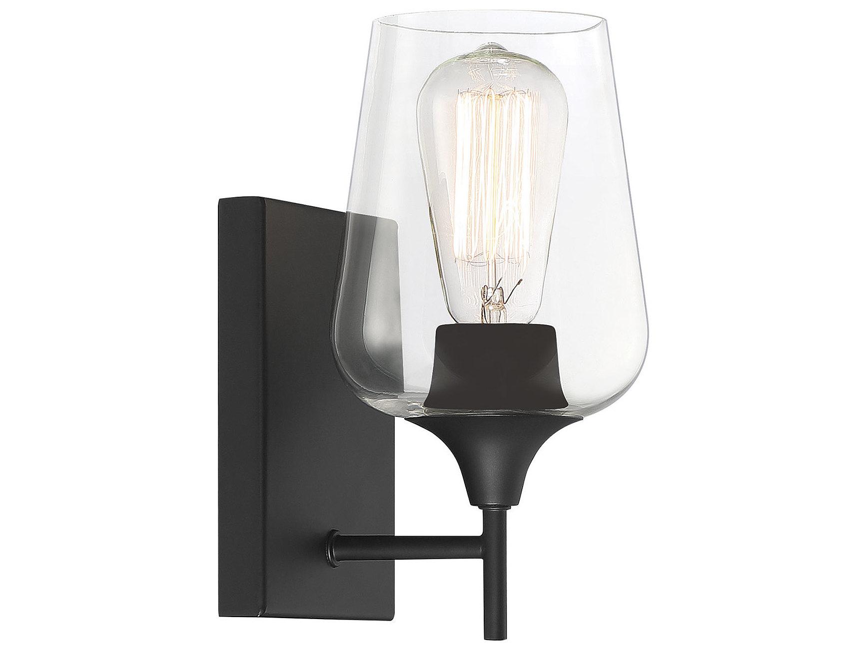 Savoy House Octave 1-Light Black Glass Wall Sconce
