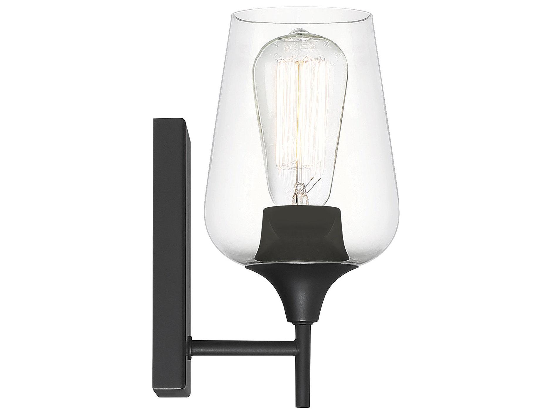 Savoy House Octave 1-Light Black Glass Wall Sconce