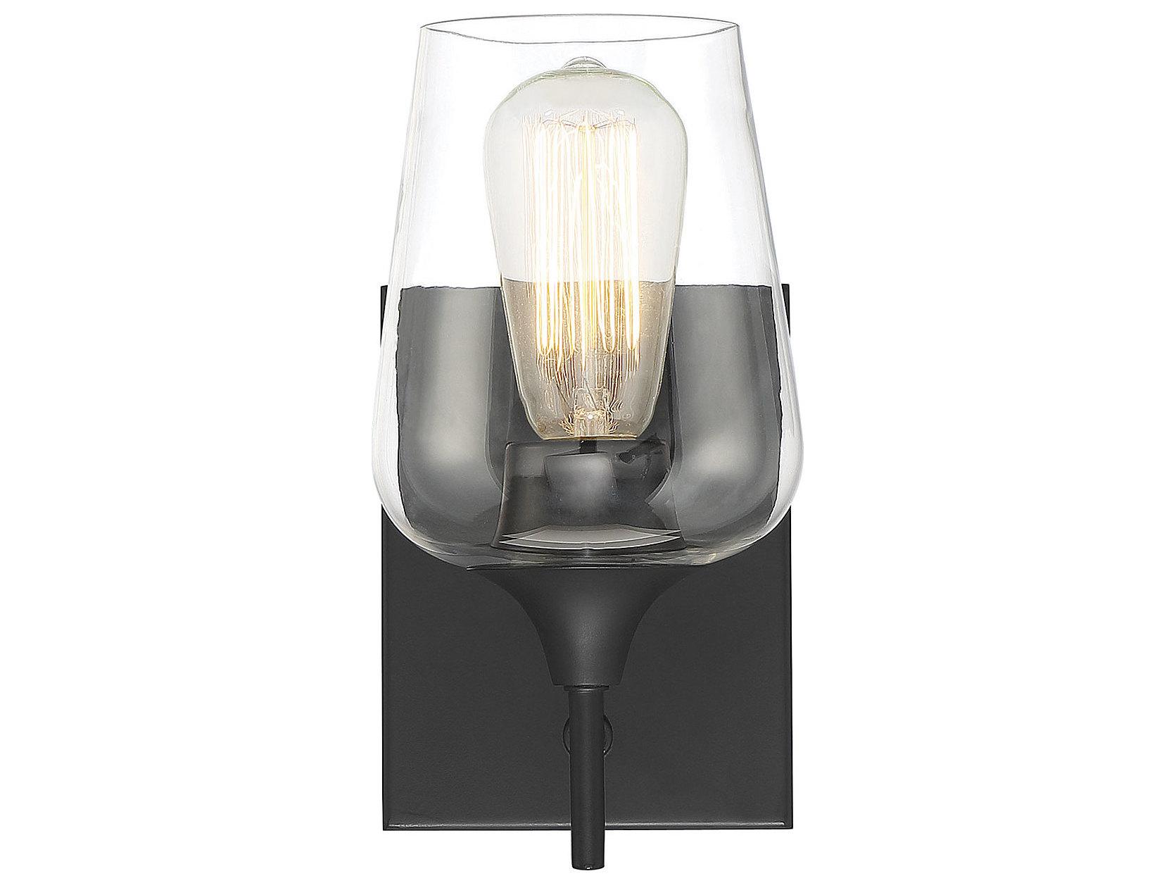 Savoy House Octave 1-Light Black Glass Wall Sconce