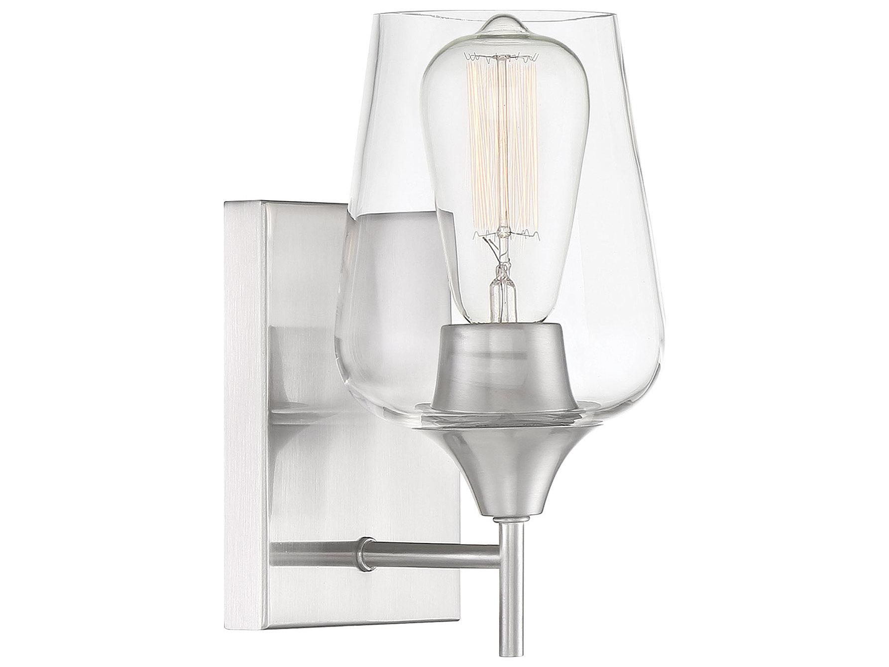 Savoy House Octave 1-Light Satin Nickel Glass Wall Sconce