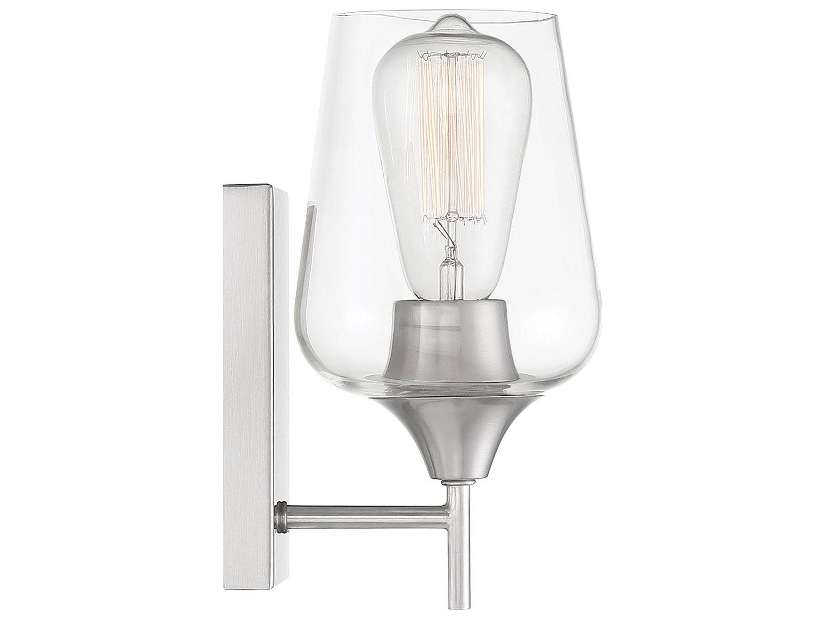 Savoy House Octave 1-Light Satin Nickel Glass Wall Sconce