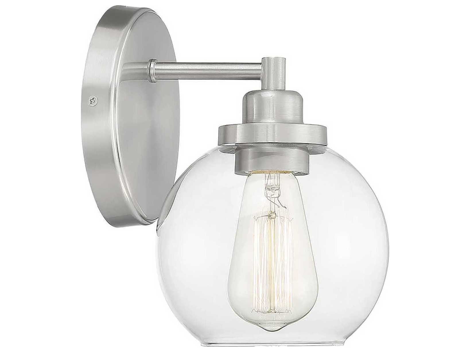 Savoy House Carson 1-Light Satin Nickel Glass Wall Sconce