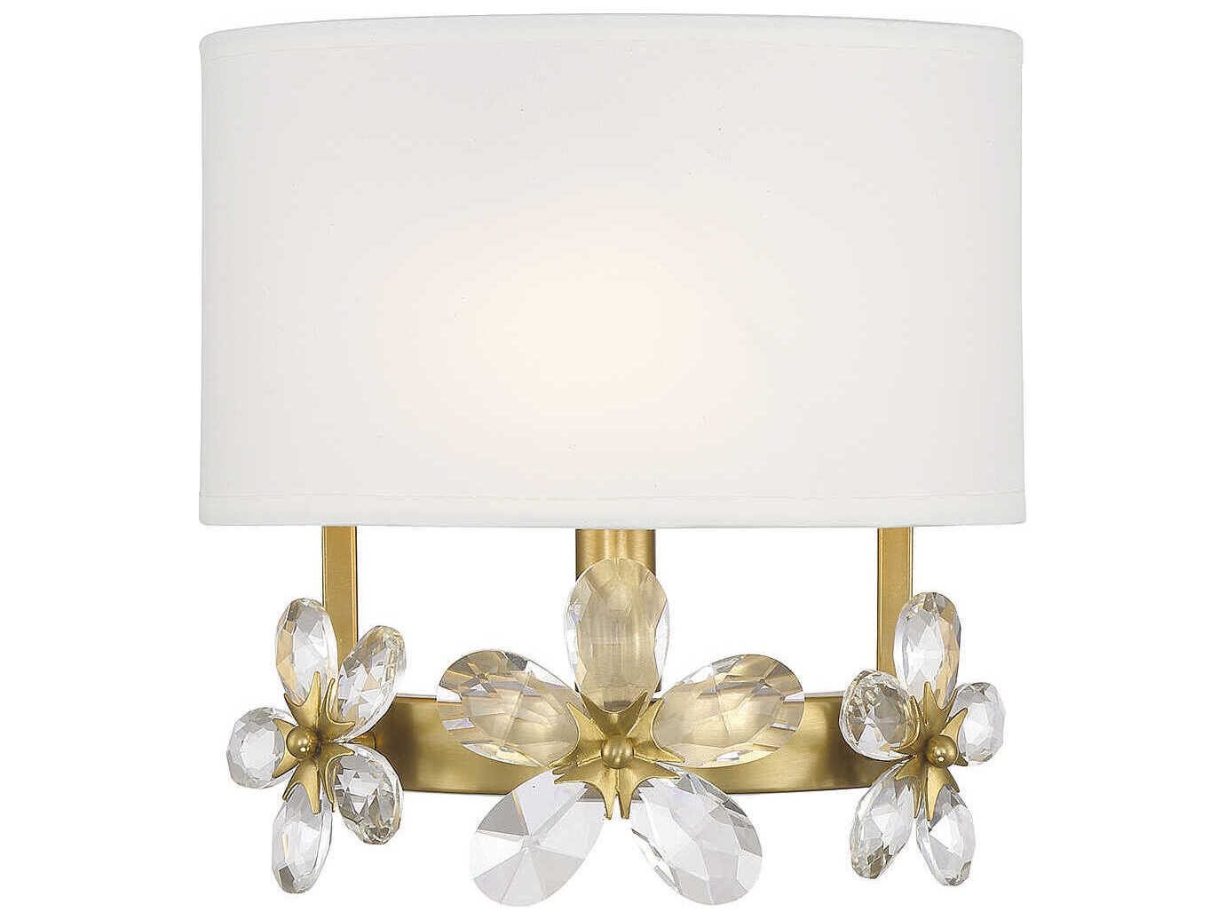 Savoy House Dahlia 1-Light Warm Brass Crystal Wall Sconce