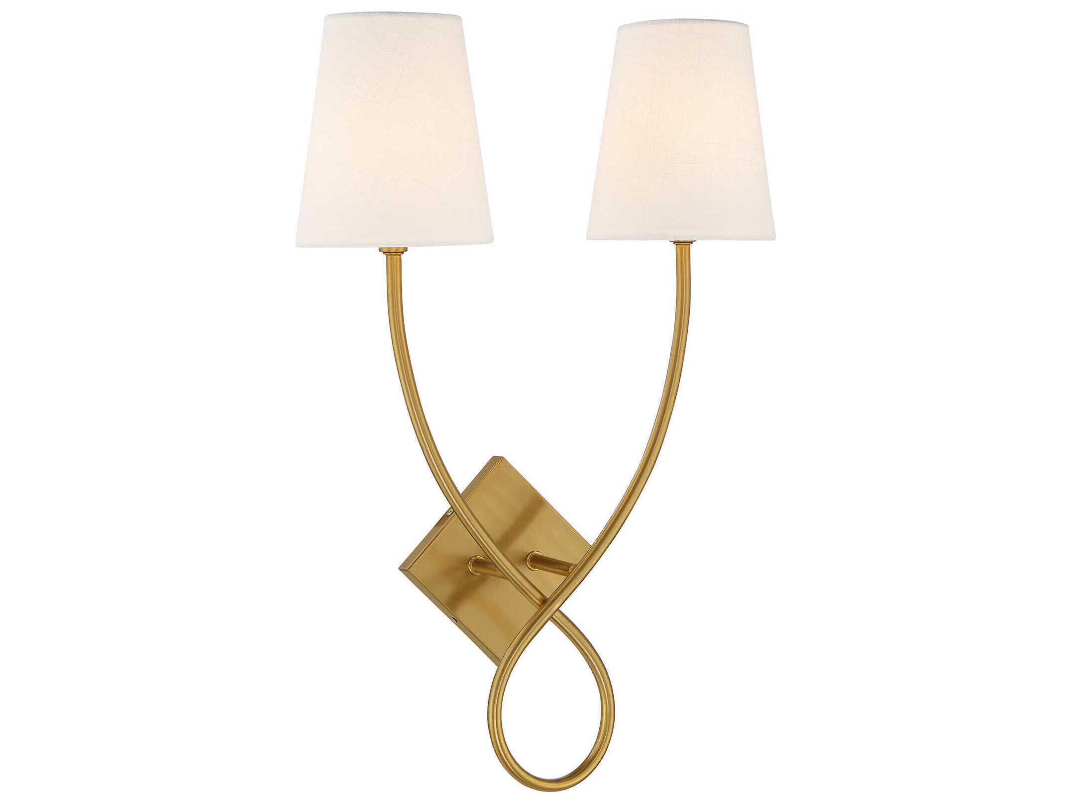Savoy House Barclay 2-Light Warm Brass Wall Sconce