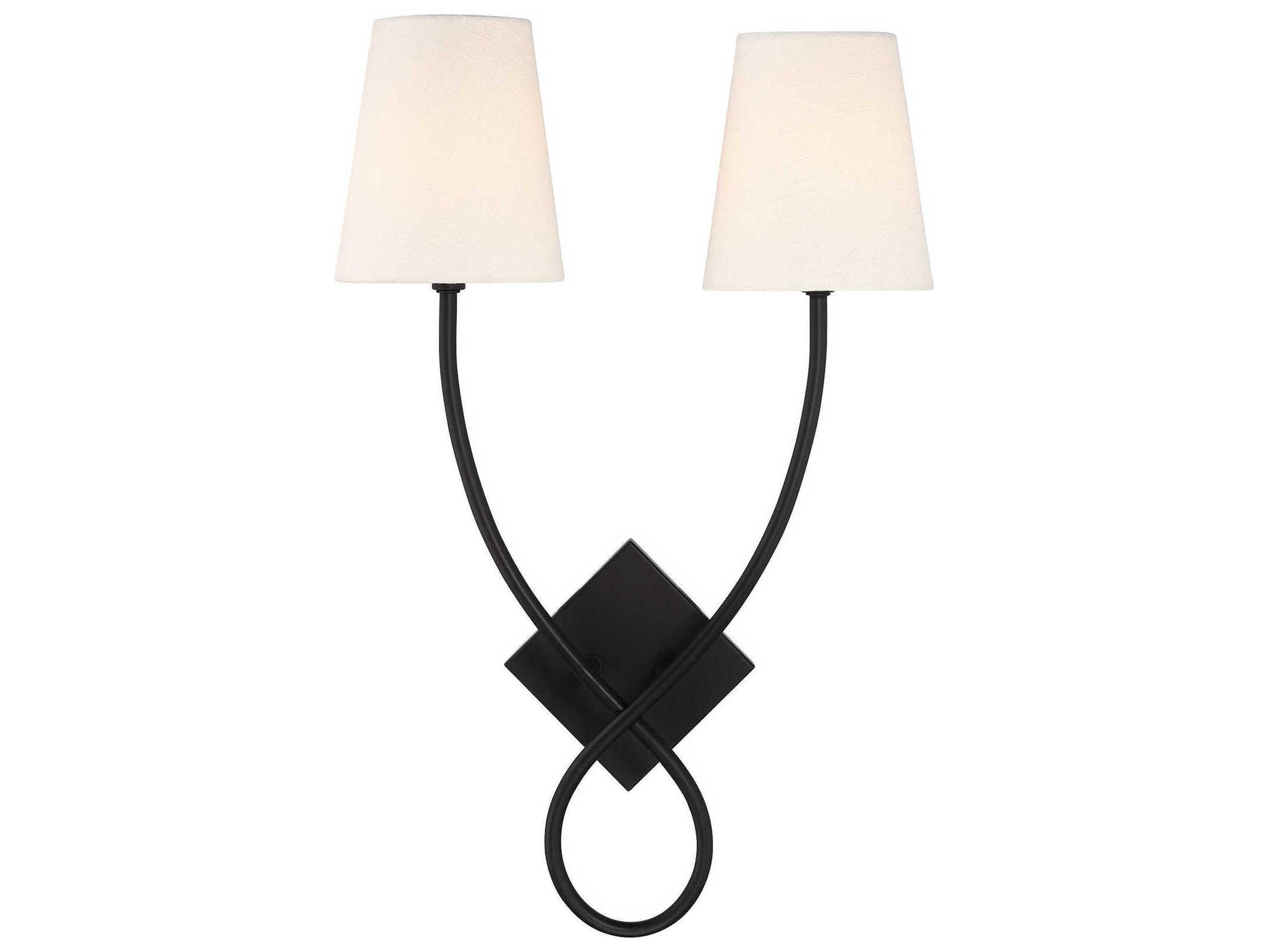 Savoy House Barclay 2-Light Matte Black Wall Sconce