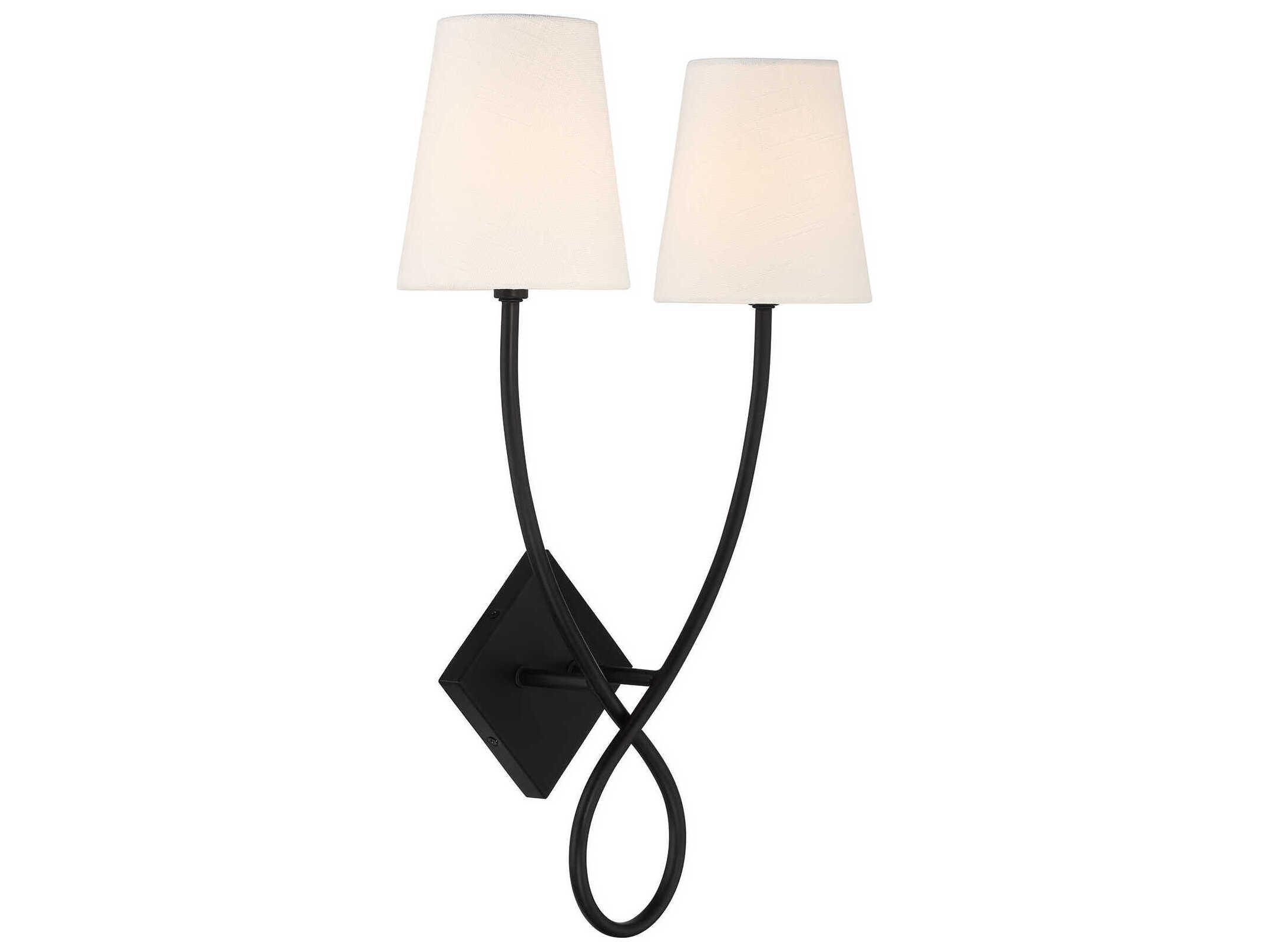 Savoy House Barclay 2-Light Matte Black Wall Sconce