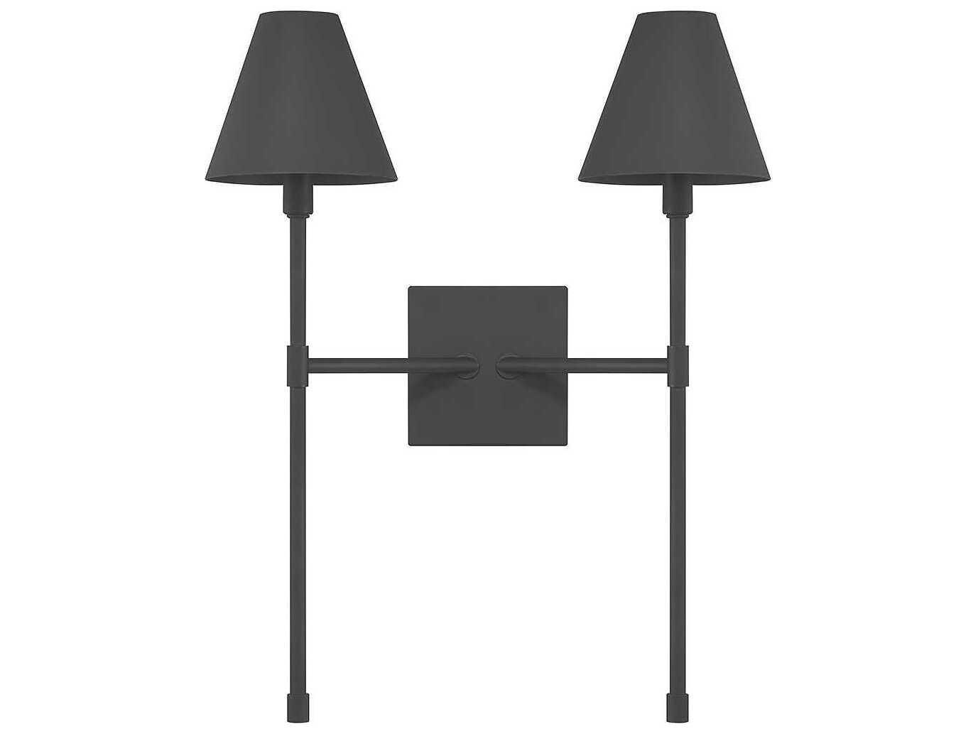 Savoy House Jefferson 2-Light Matte Black Wall Sconce