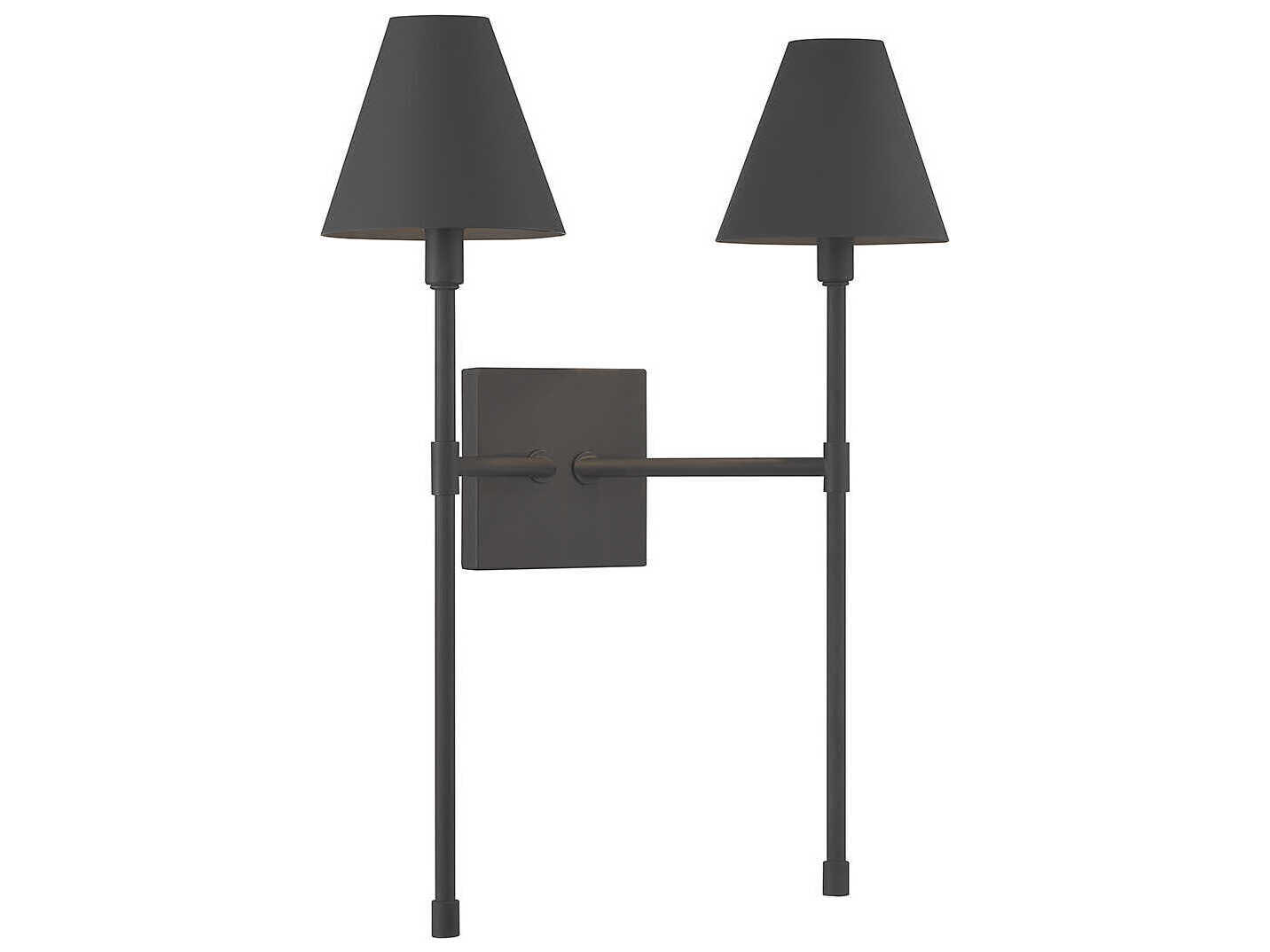 Savoy House Jefferson 2-Light Matte Black Wall Sconce