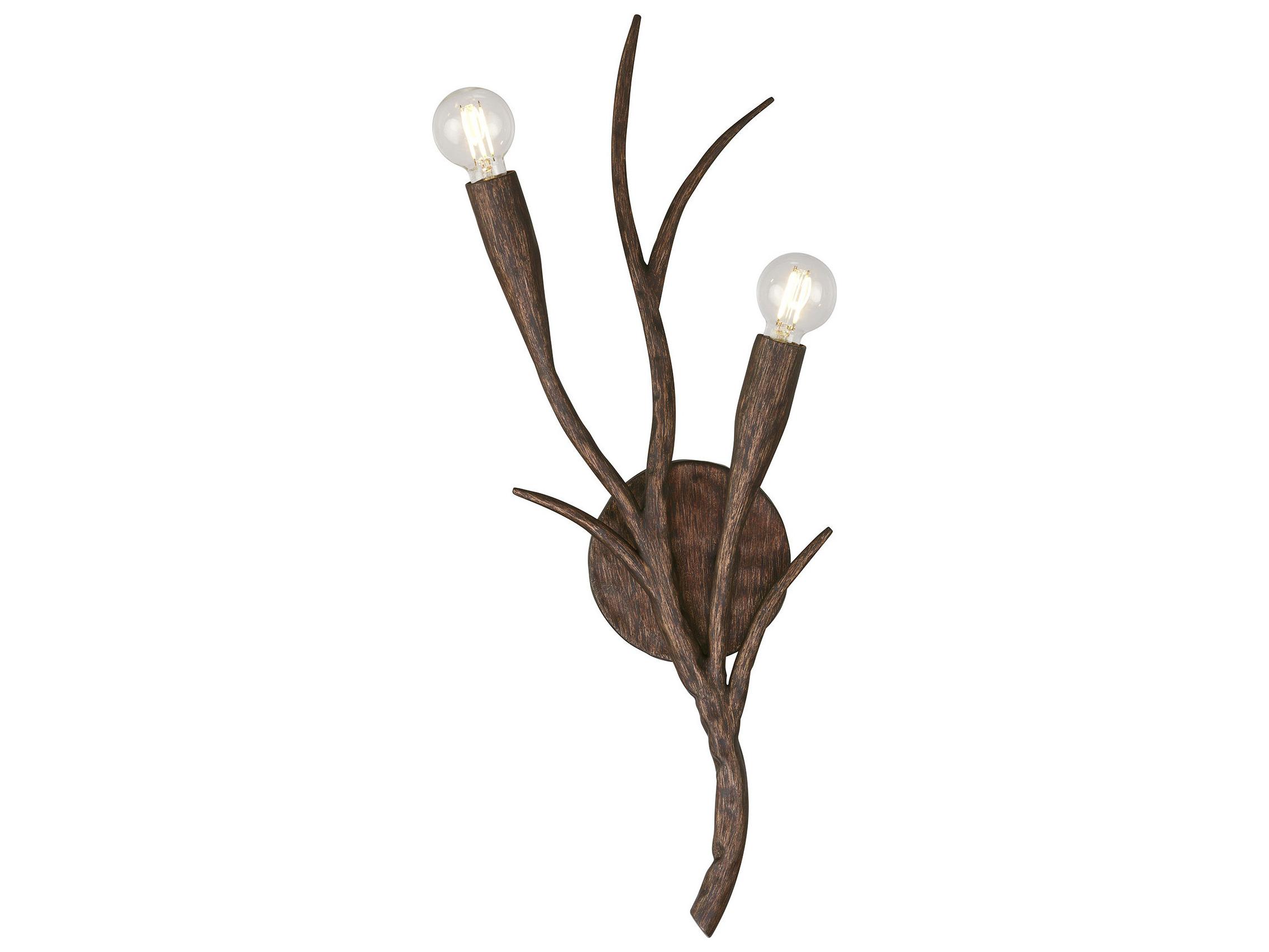 Savoy House Palisades 2-Light Bark Brown Wall Sconce