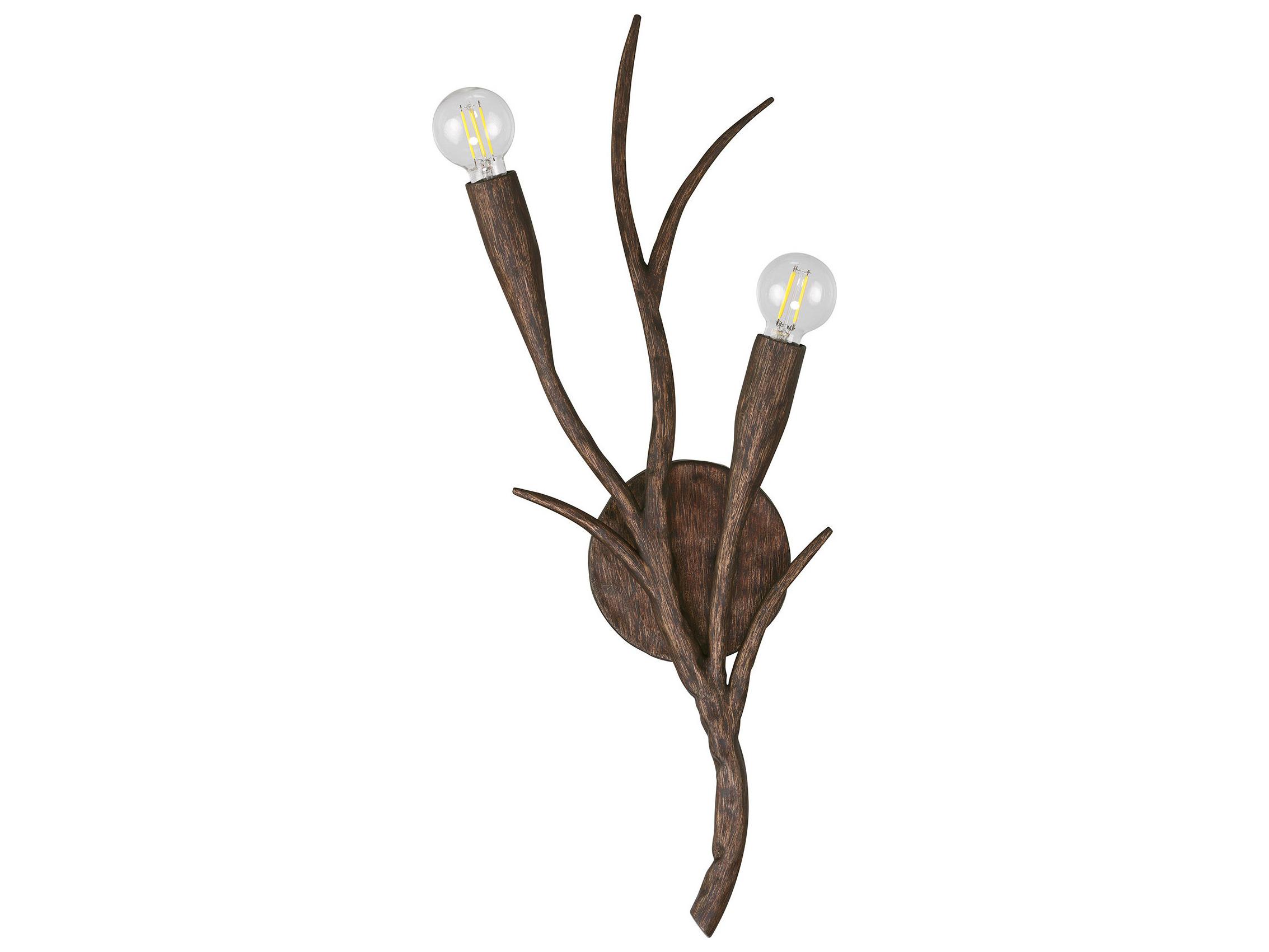 Savoy House Palisades 2-Light Bark Brown Wall Sconce