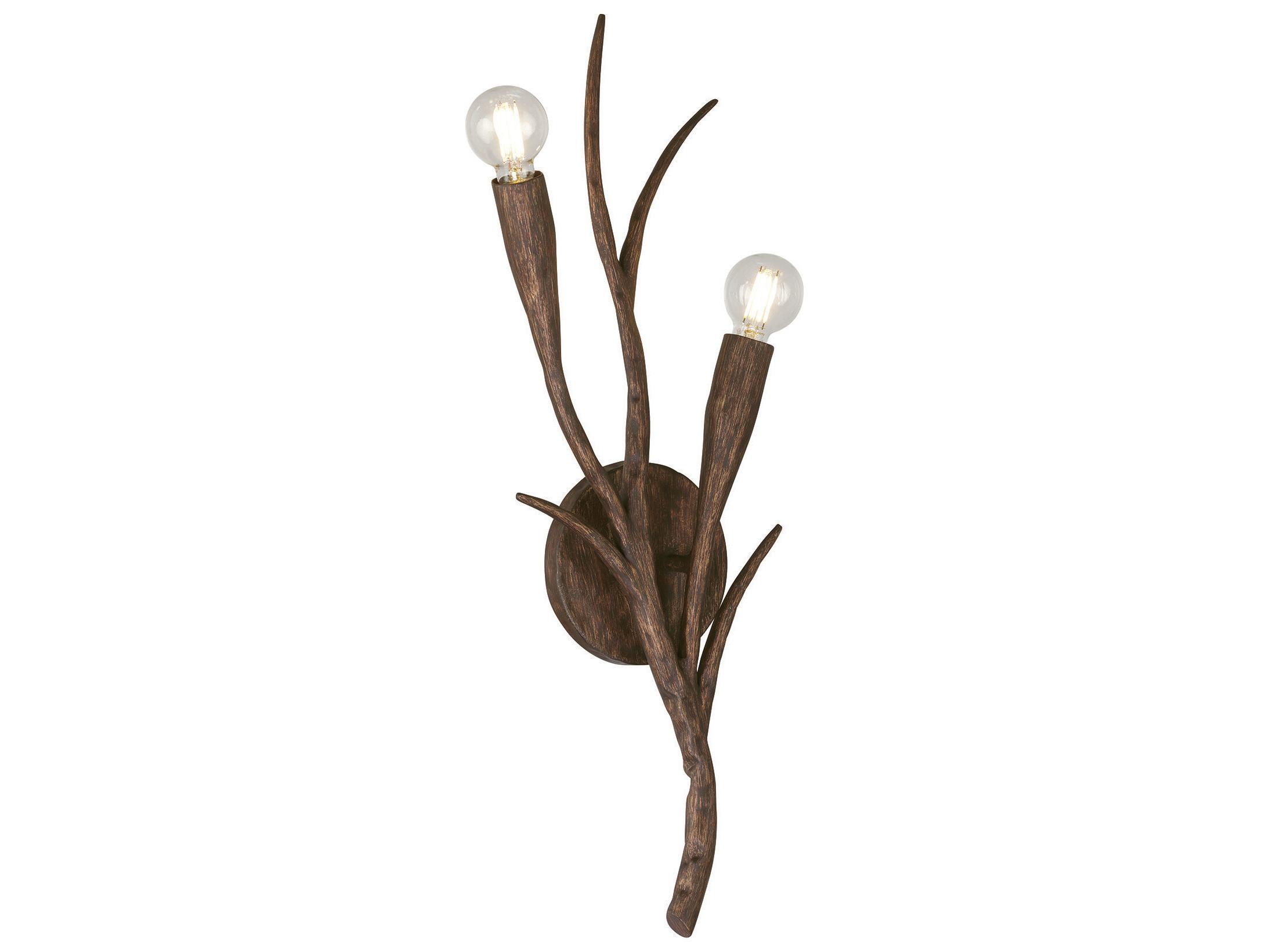 Savoy House Palisades 2-Light Bark Brown Wall Sconce