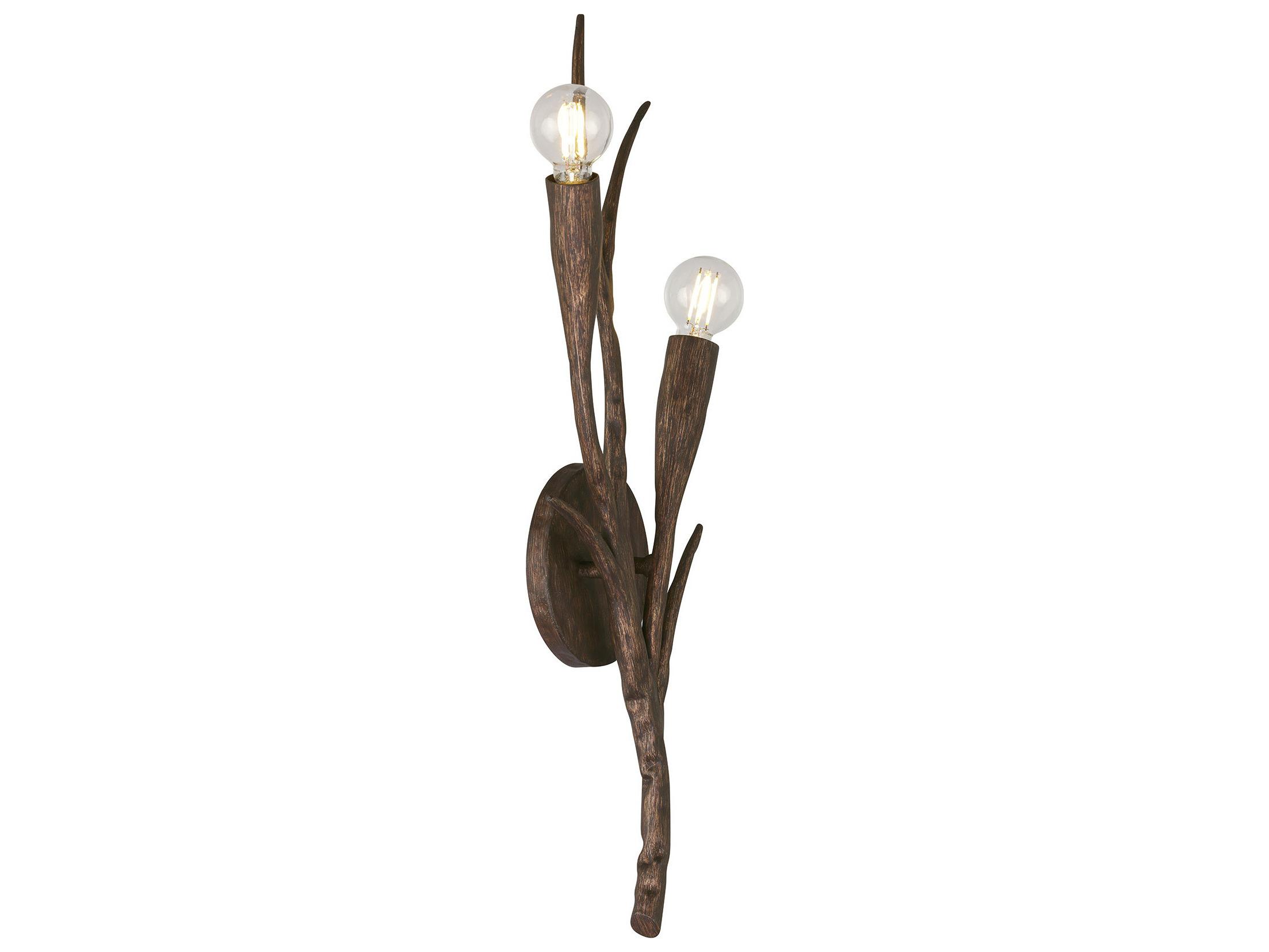 Savoy House Palisades 2-Light Bark Brown Wall Sconce
