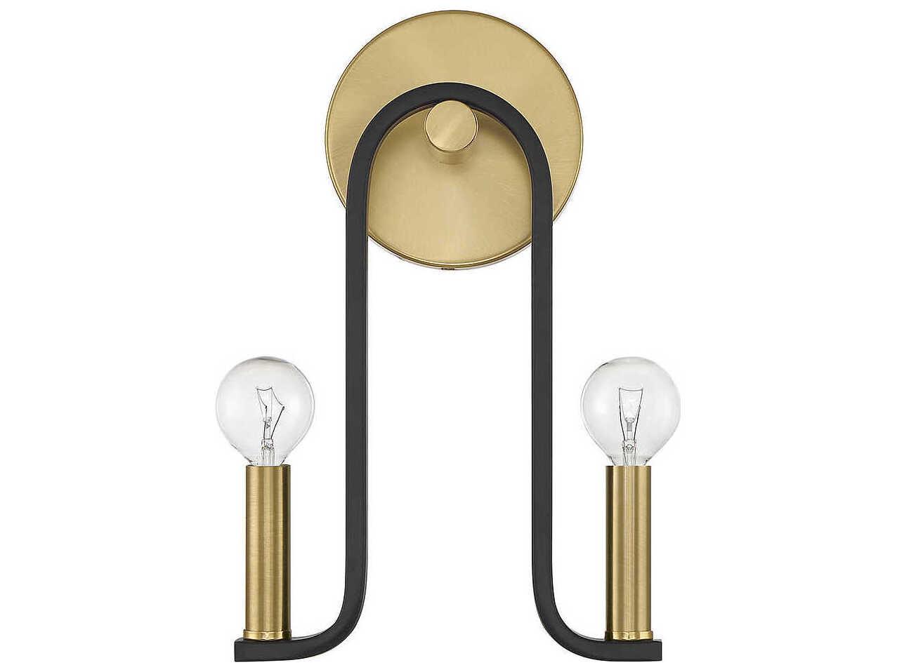 Savoy House Archway 2-Light Matte Black Warm Brass Wall Sconce