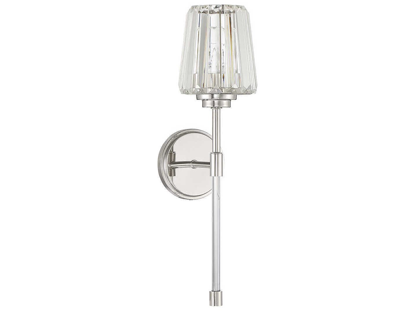 Savoy House Garnet 1-Light Polished Nickel Chrome Crystal Wall Sconce