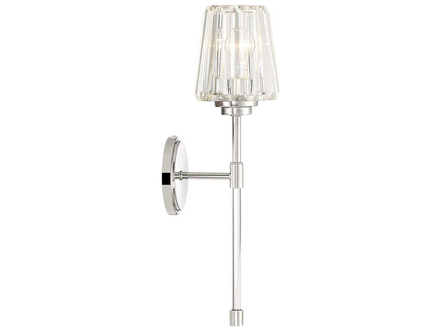 Savoy House Garnet 1-Light Polished Nickel Chrome Crystal Wall Sconce