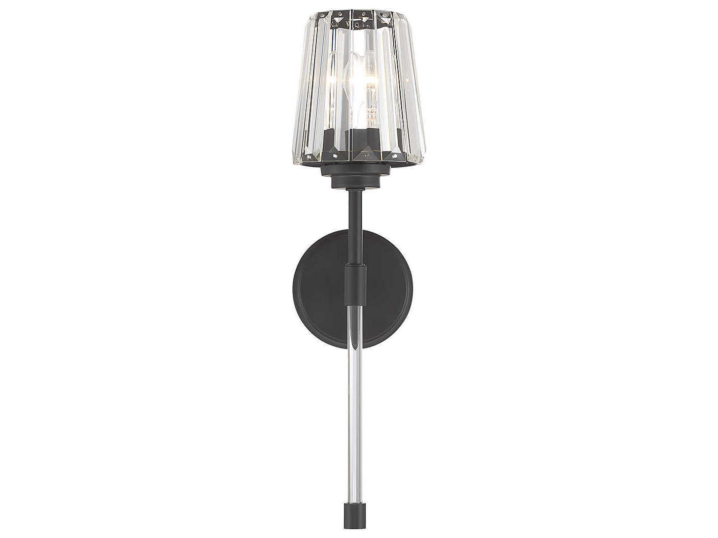 Savoy House Garnet 1-Light Matte Black Crystal Wall Sconce