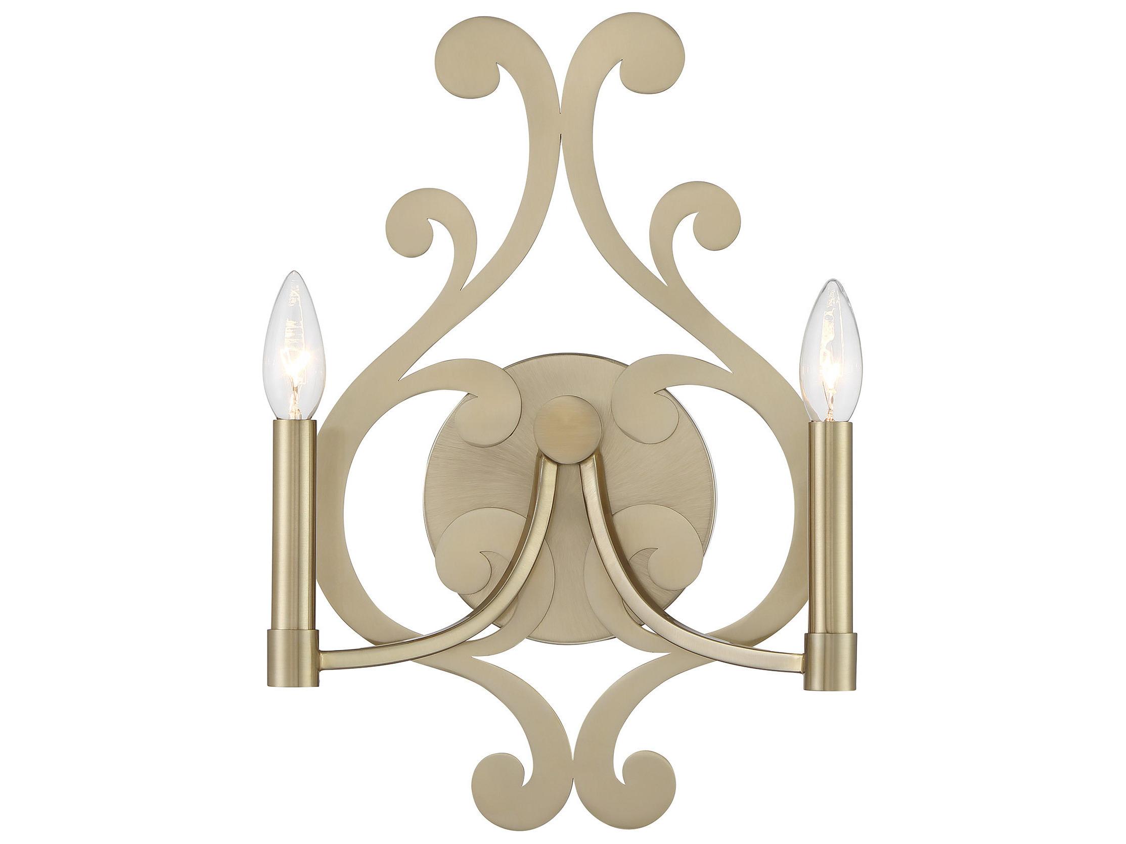 Savoy House Lombard 2-Light Noble Brass Wall Sconce