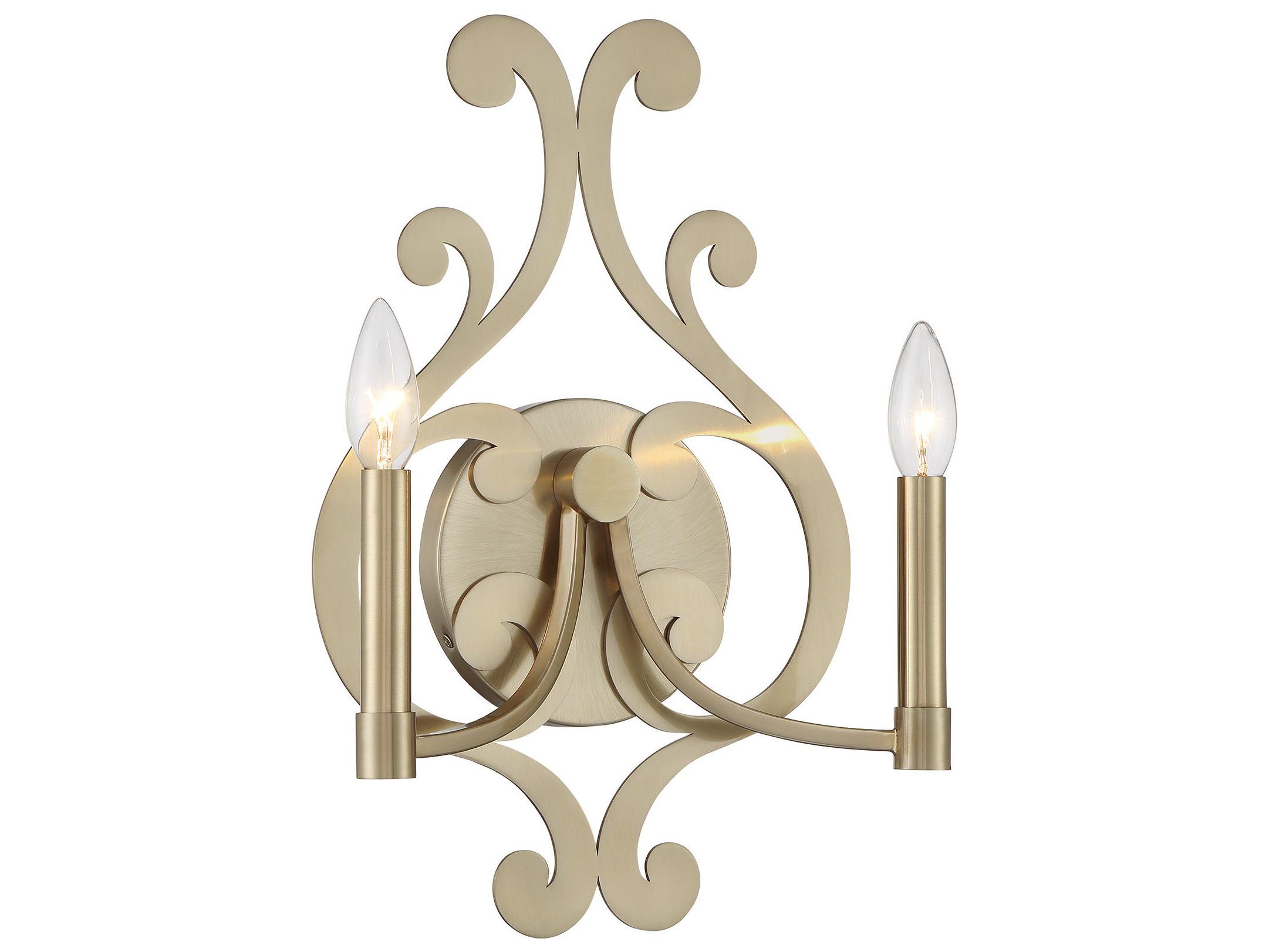Savoy House Lombard 2-Light Noble Brass Wall Sconce