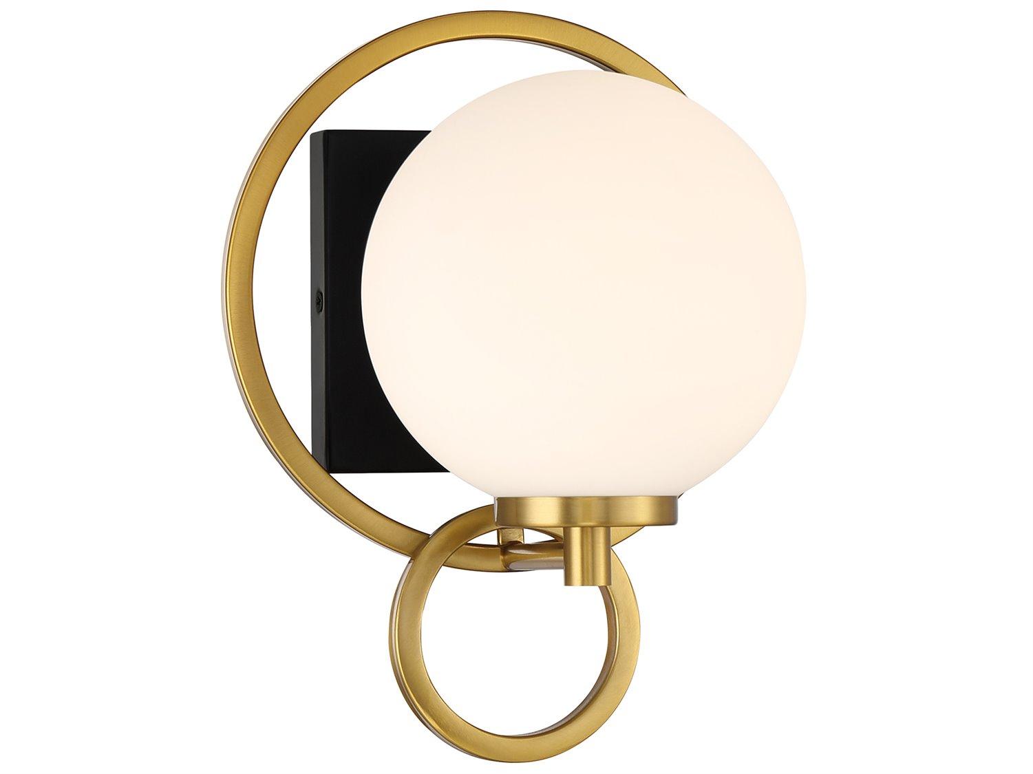 Savoy House Alhambra 1-Light Matte Black Warm Brass Wall Sconce