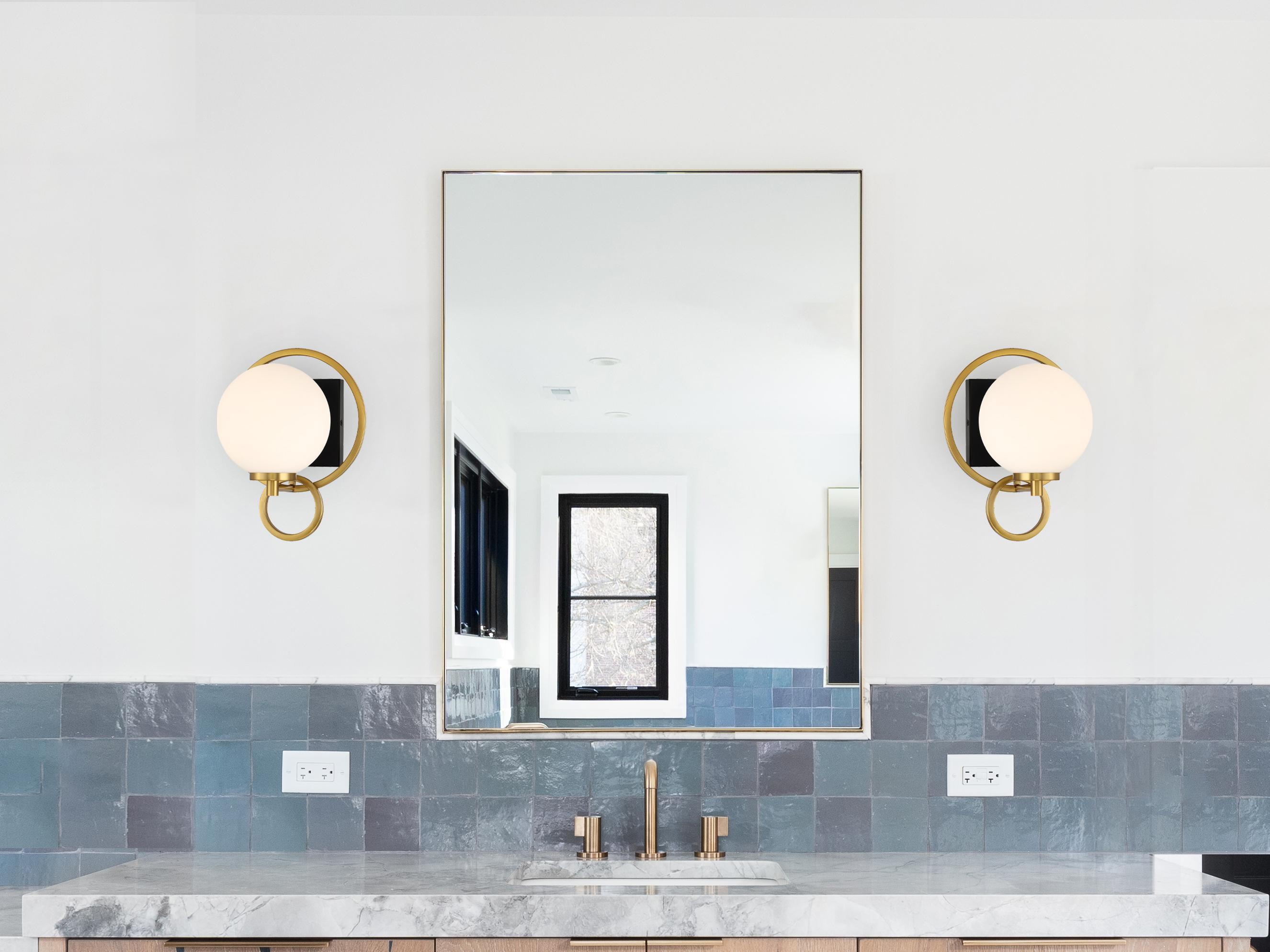 Savoy House Alhambra 1-Light Matte Black Warm Brass Wall Sconce